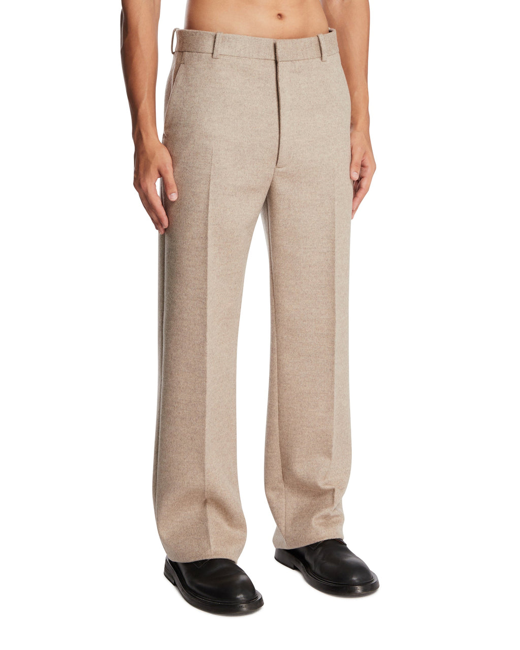Beige Wool And Cashmere Trousers Bottega veneta оригінал – Купити в Україні – вид ззаду