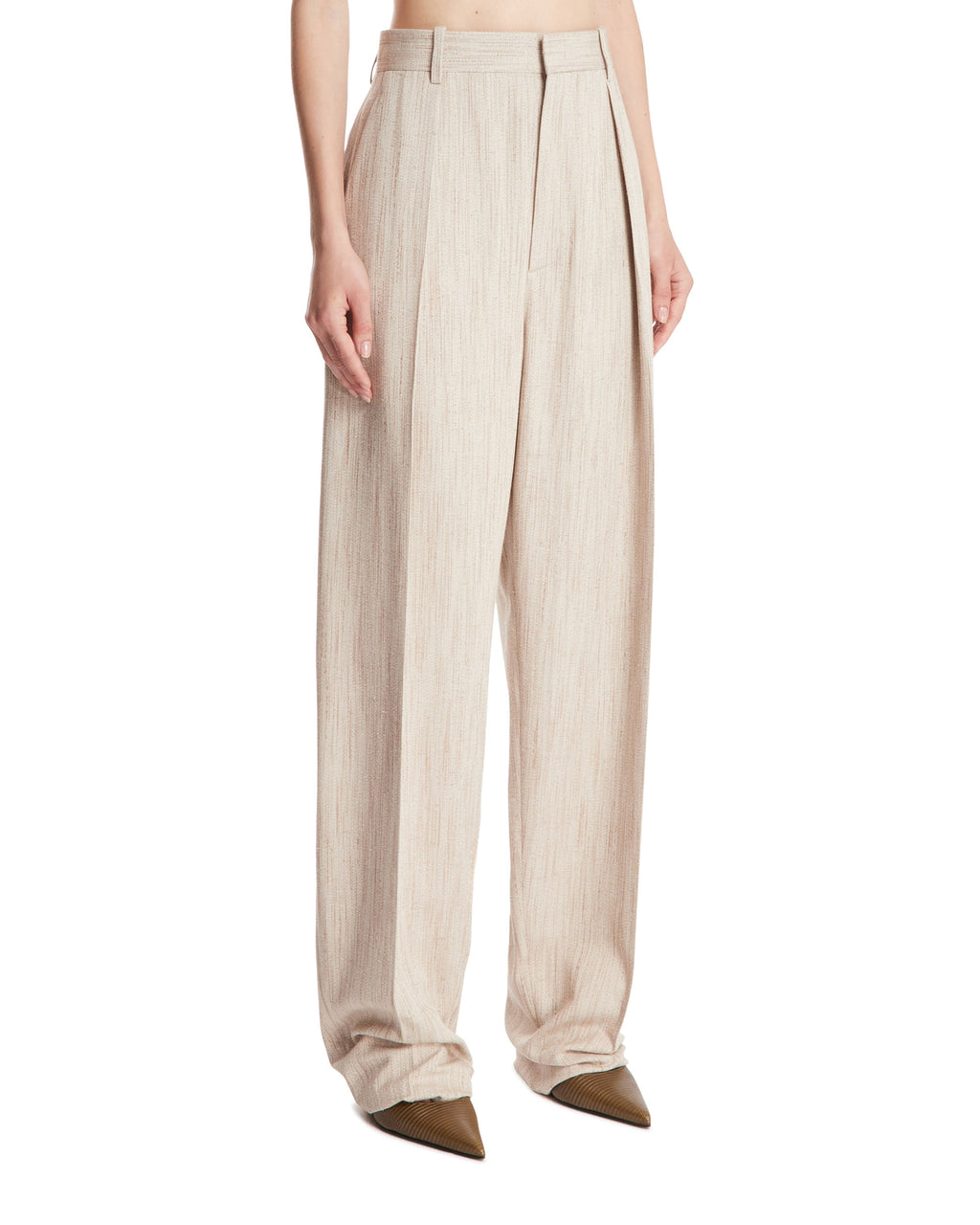 Beige Silk And Viscose Pants Bottega veneta оригінал – Купити в Україні – вид ззаду