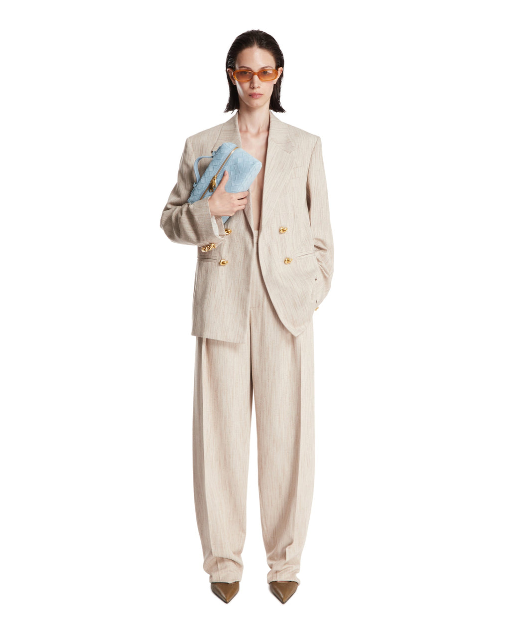Beige Silk And Viscose Pants Bottega veneta оригінал – Купити в Україні – детальний вид