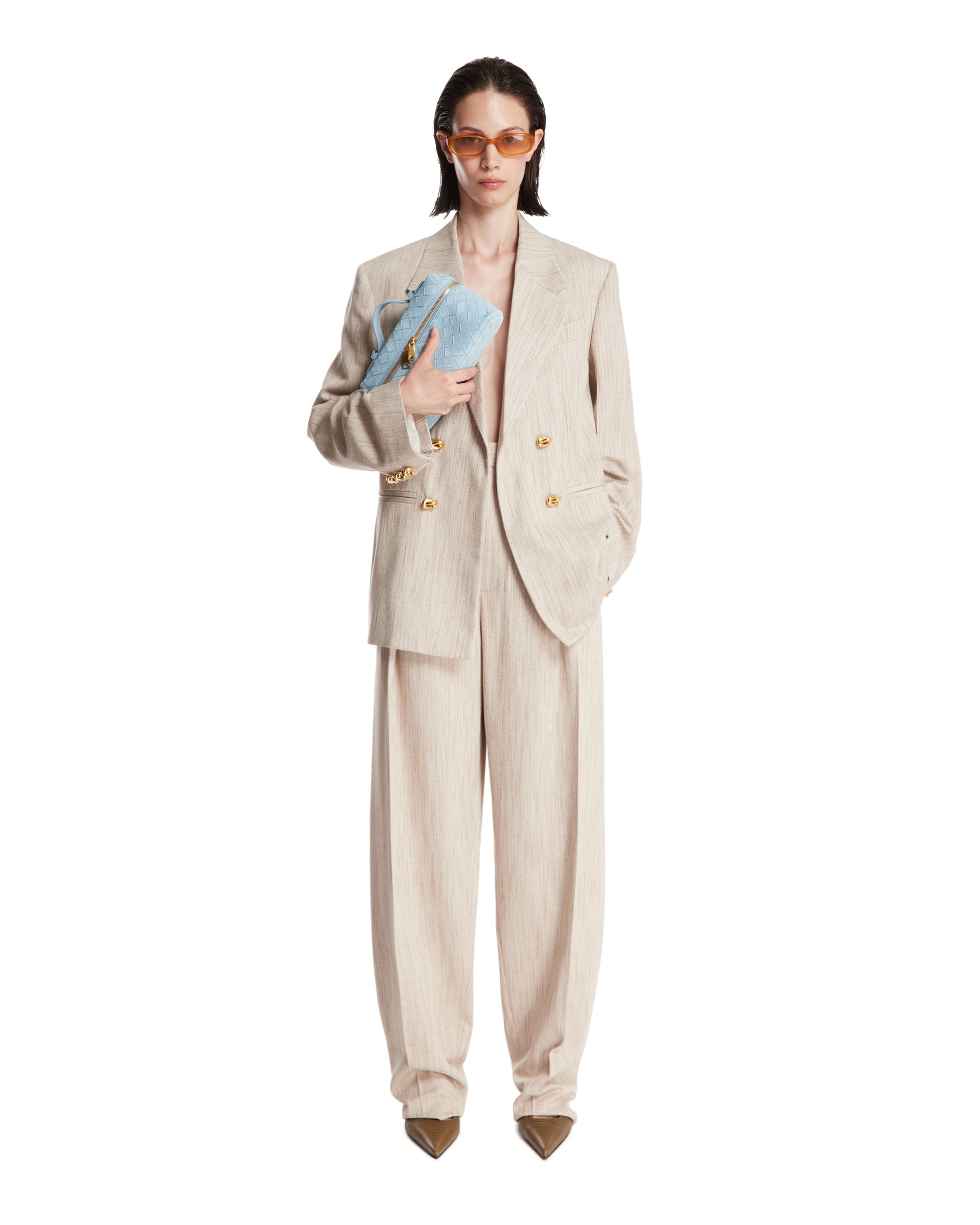 Beige Silk And Viscose Pants Bottega veneta оригінал – Купити в Україні – детальний вид