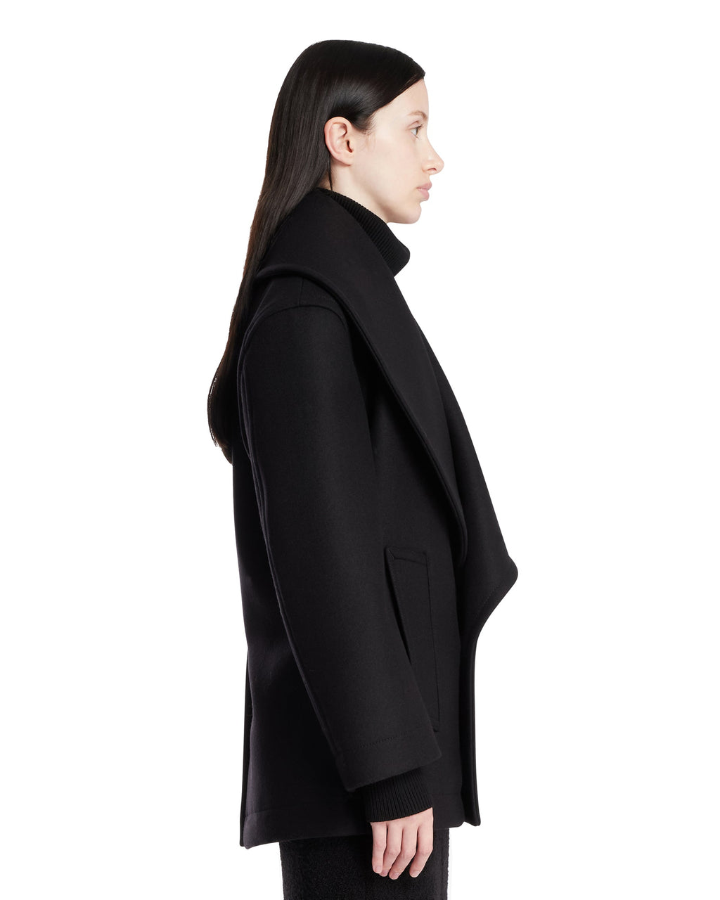 Оригінальна Black Double-Breasted Coat Bottega veneta – збільшений вид