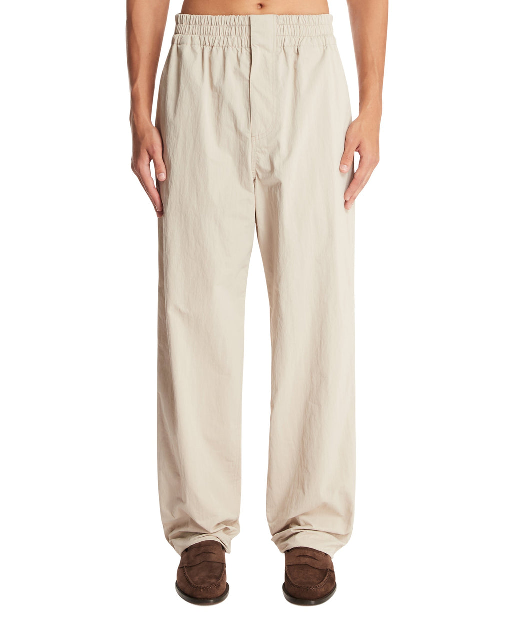 Оригінальна Beige Technical Nylon Pants Bottega veneta – боковий вид