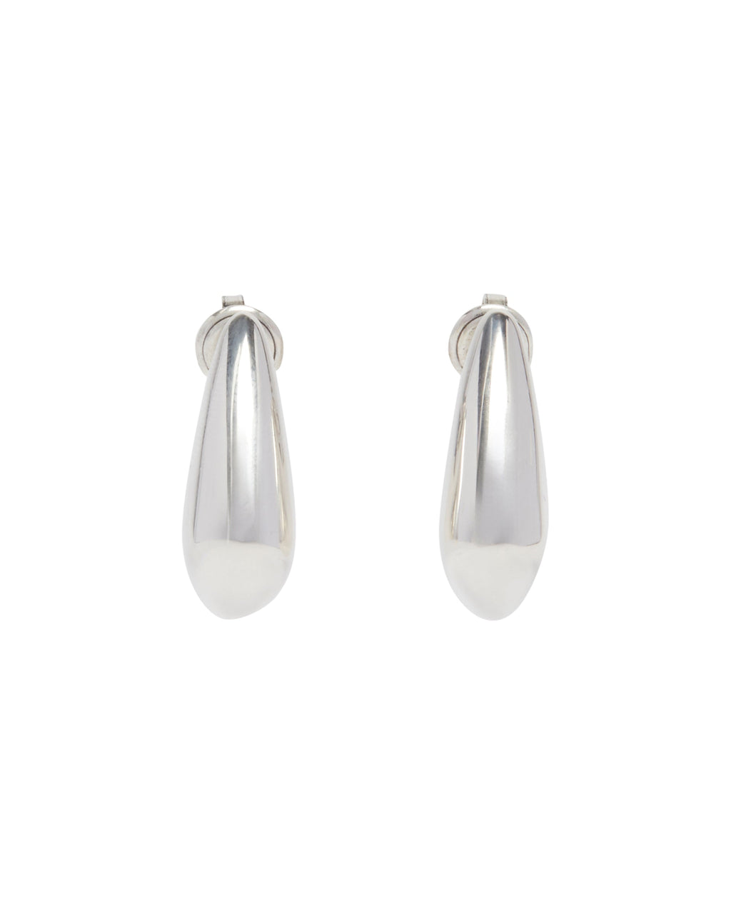 Silver Fin Mini Earrings Bottega veneta – Гарантія оригінальності – вид ззаду