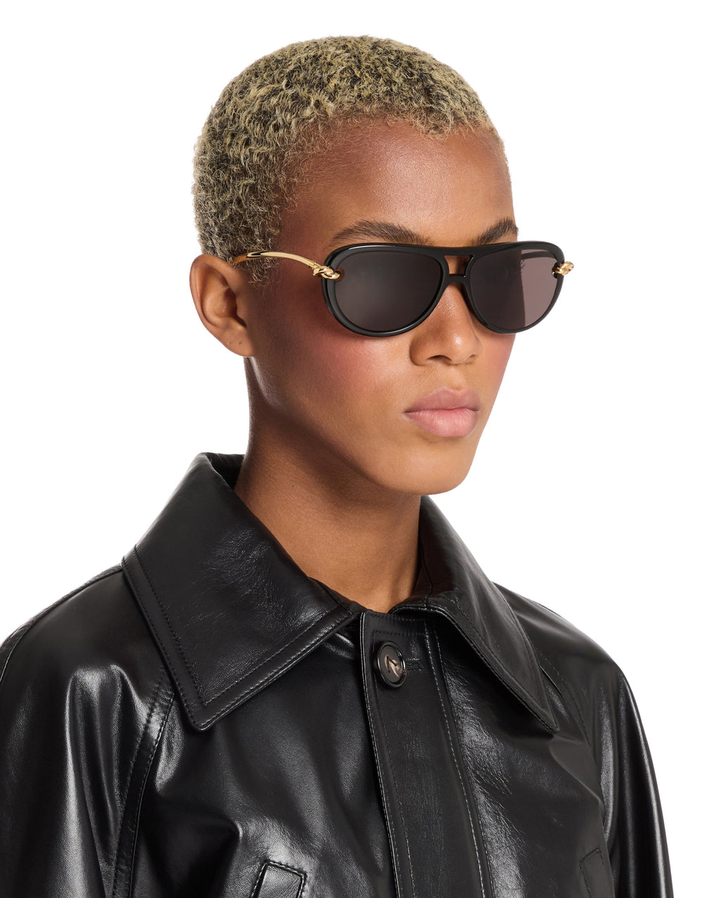 Оригінальна Black Aviator Knot Sunglasses Bottega veneta – детальний вид