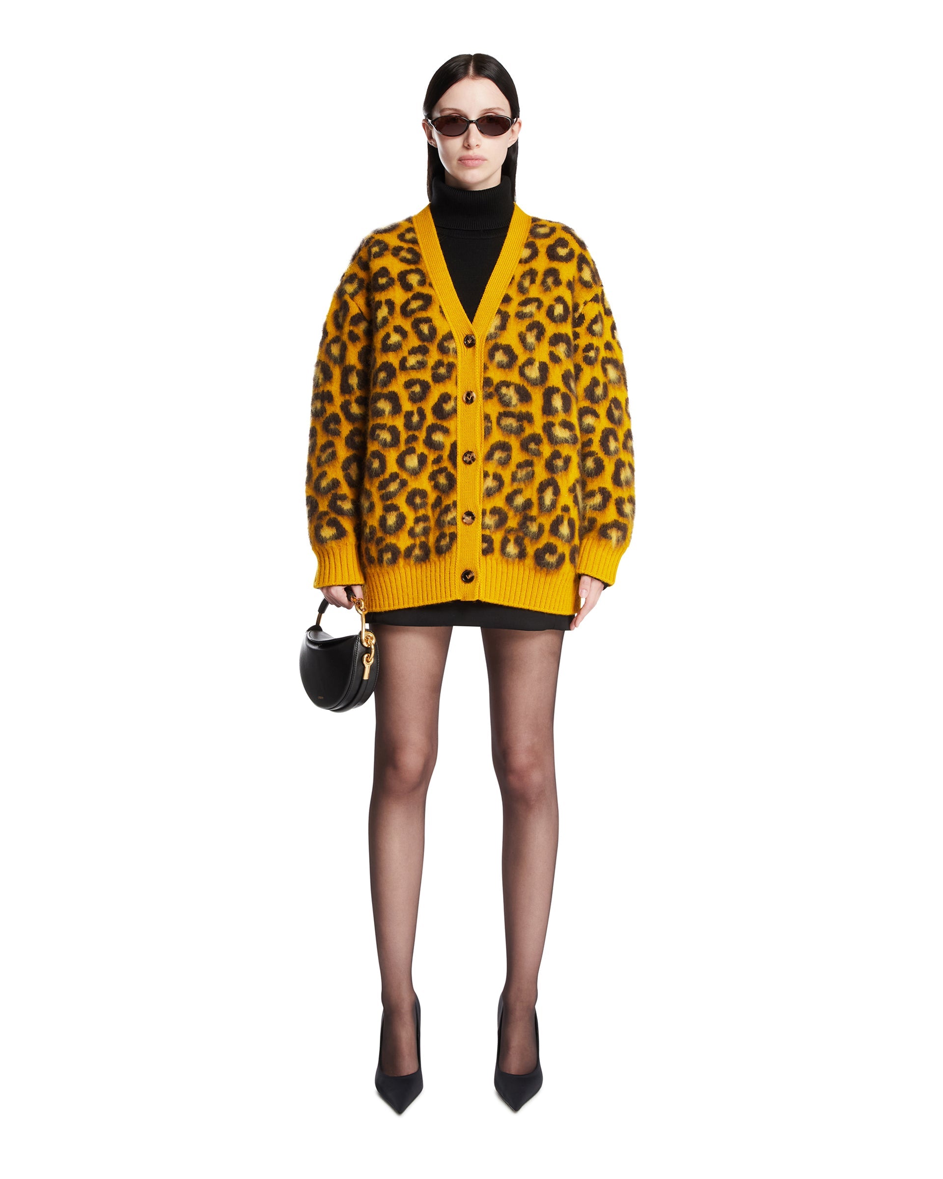 Yellow Animal Print Cardigan Bottega veneta – Гарантія оригінальності – детальний вид