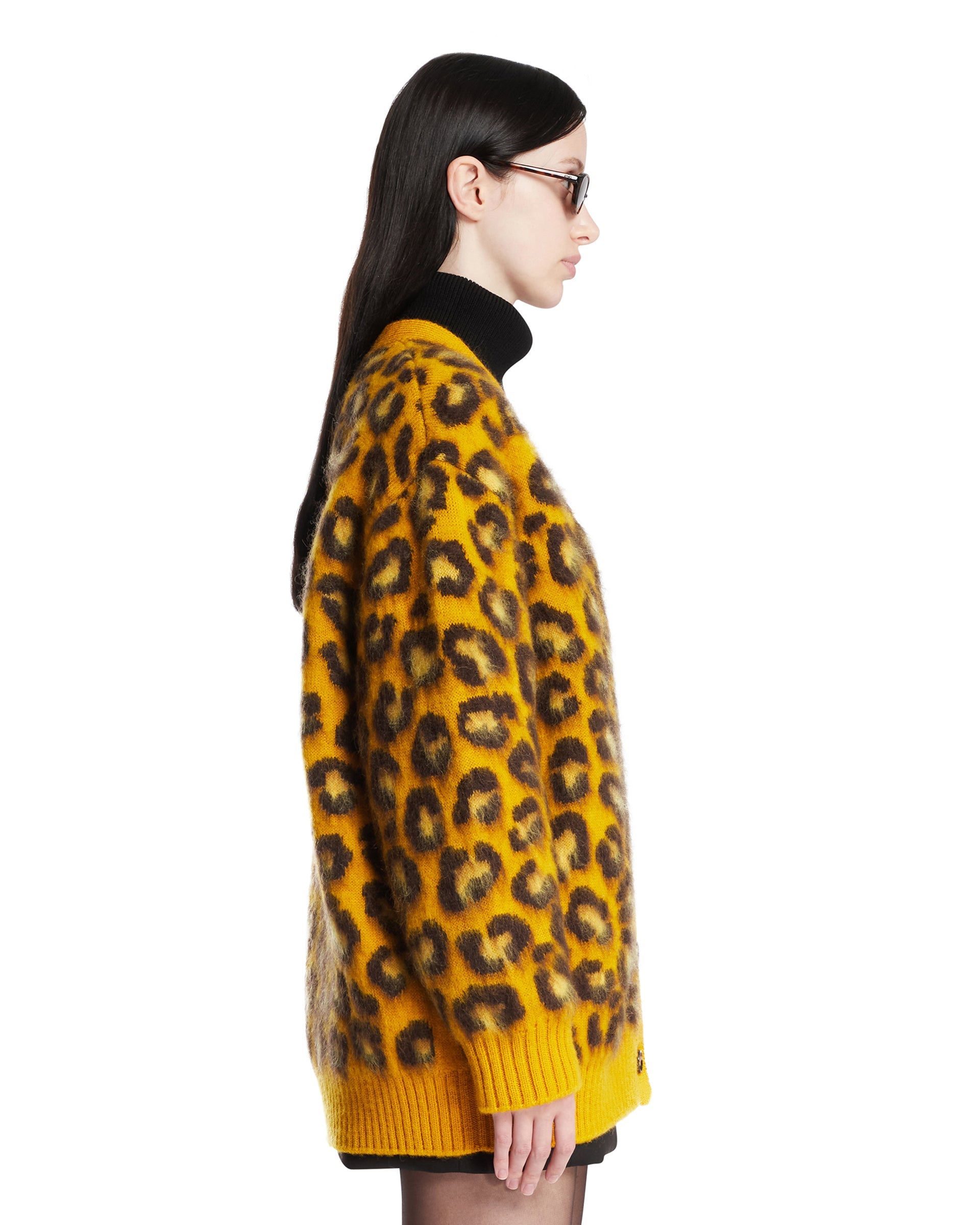 Yellow Animal Print Cardigan Bottega veneta – Гарантія оригінальності – збільшений вид