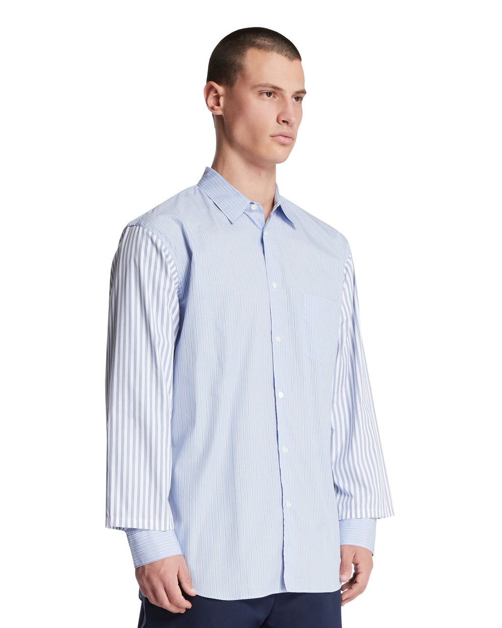 Оригінальна Light Blue Double-Sleeve Shirt Comme des garcons – вид ззаду
