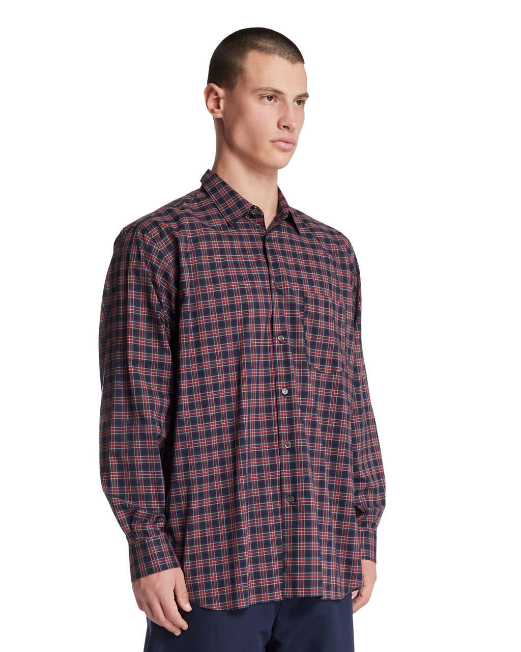 Red Cotton Checkered Shirt Comme des garcons оригінал – Купити в Україні – вид ззаду