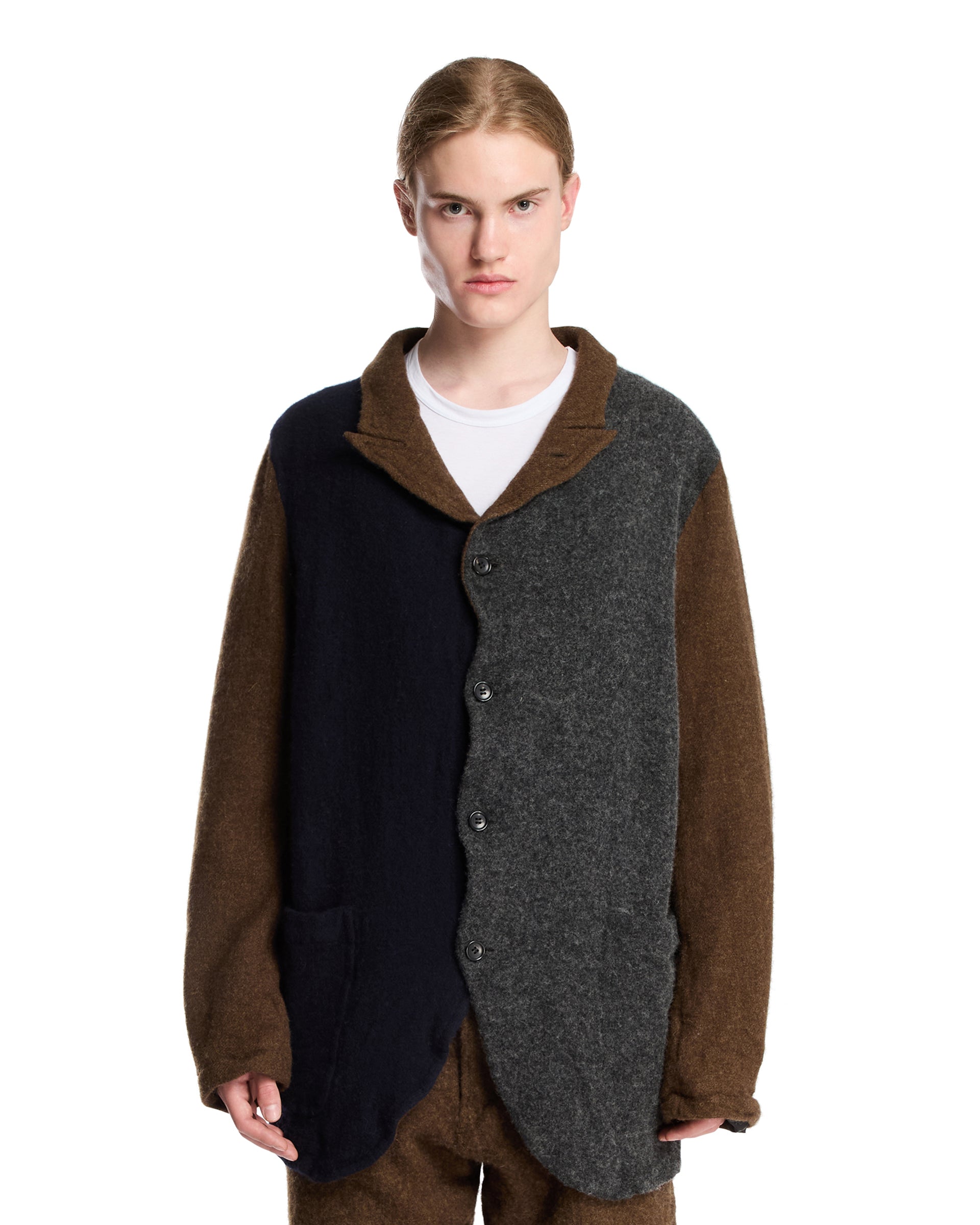 Brown Wool Cardigan Comme des garcons – Гарантія оригінальності – боковий вид