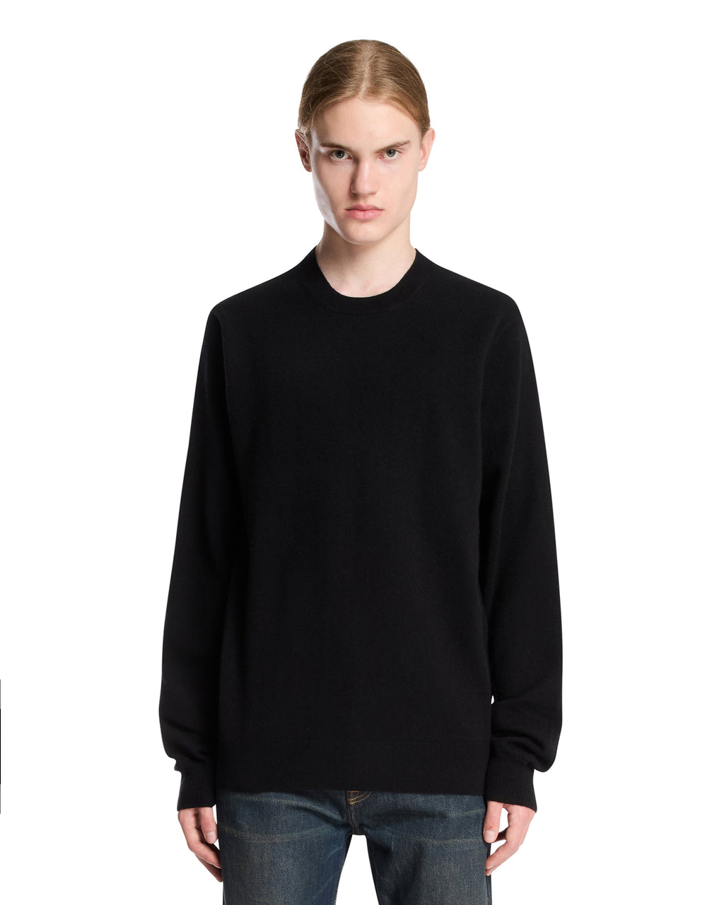 Оригінальна Black Wool Crewneck Sweater Comme des garcons – боковий вид