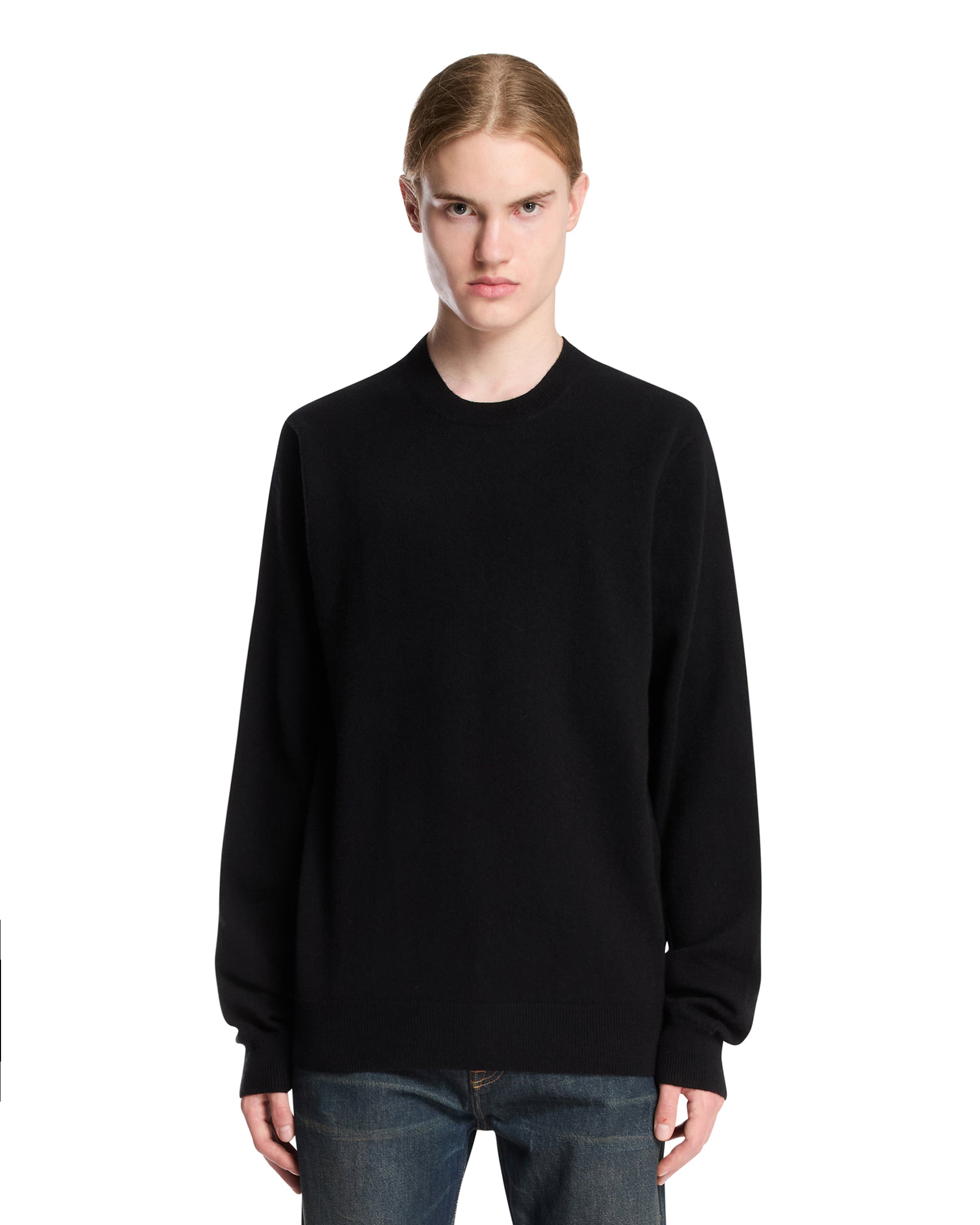 Оригінальна Black Wool Crewneck Sweater Comme des garcons – боковий вид