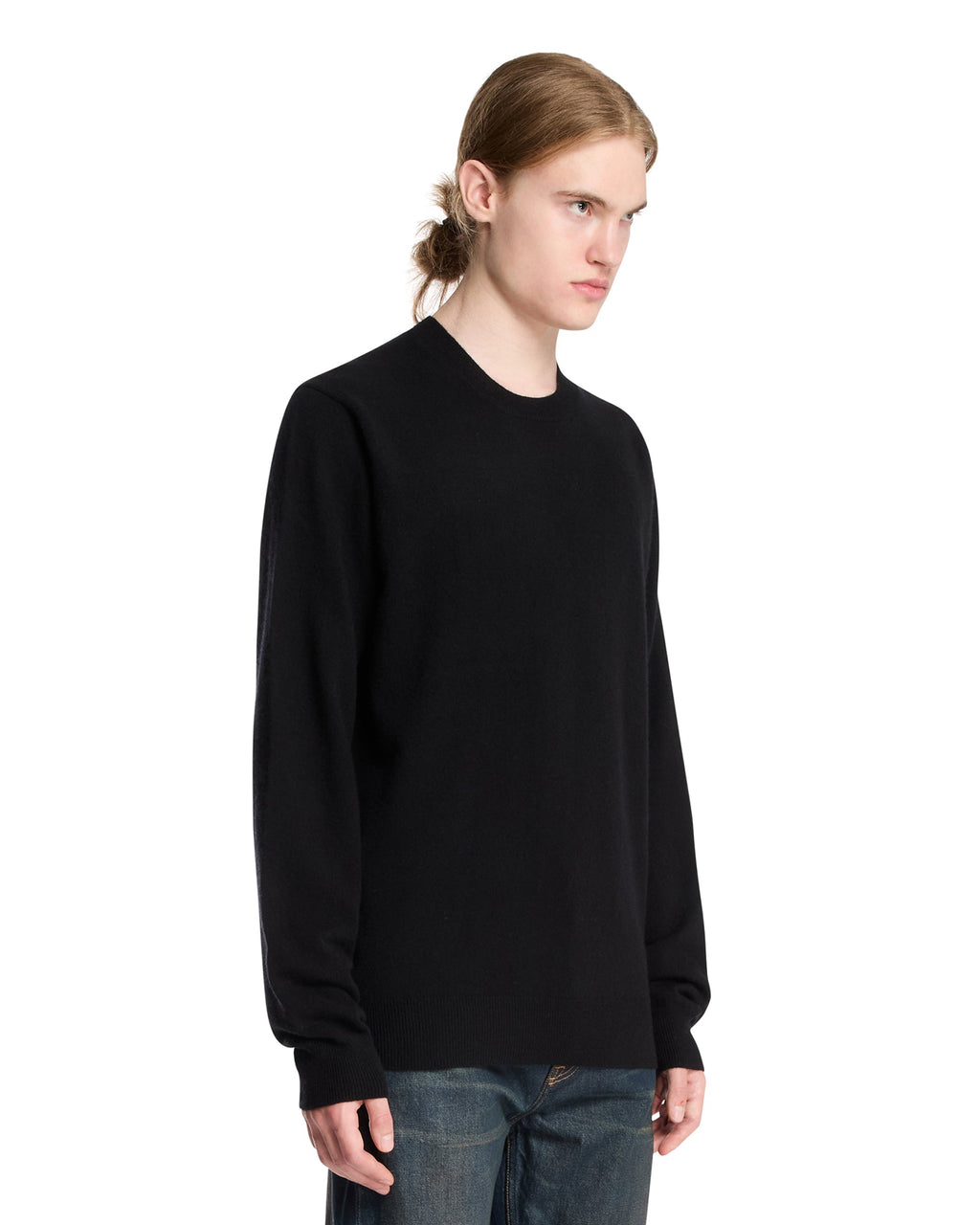 Оригінальна Black Wool Crewneck Sweater Comme des garcons – вид ззаду