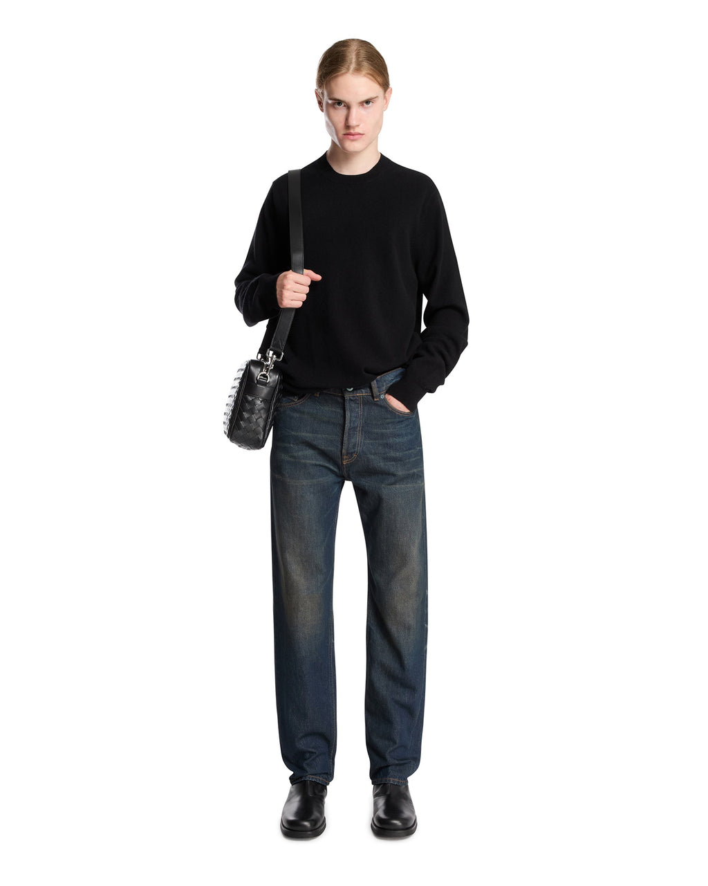 Оригінальна Black Wool Crewneck Sweater Comme des garcons – детальний вид