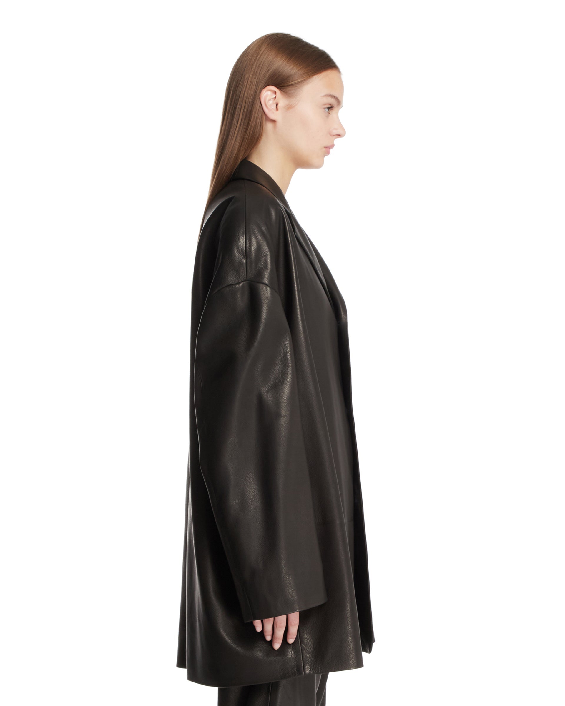 Black Oversized Leather Jacket - FEAR OF GOD