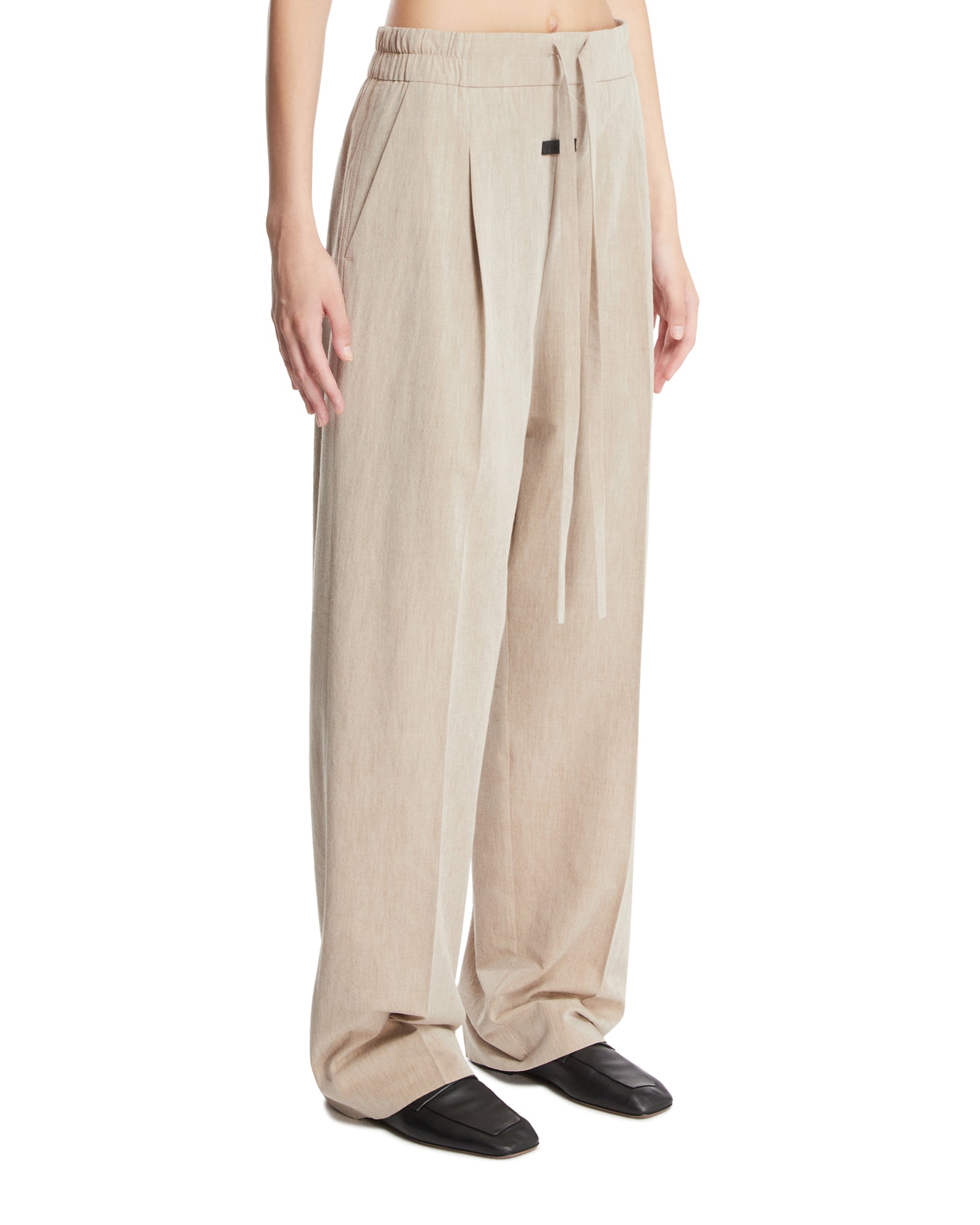 Beige Wool and Cotton Drawstring Pants - FEAR OF GOD