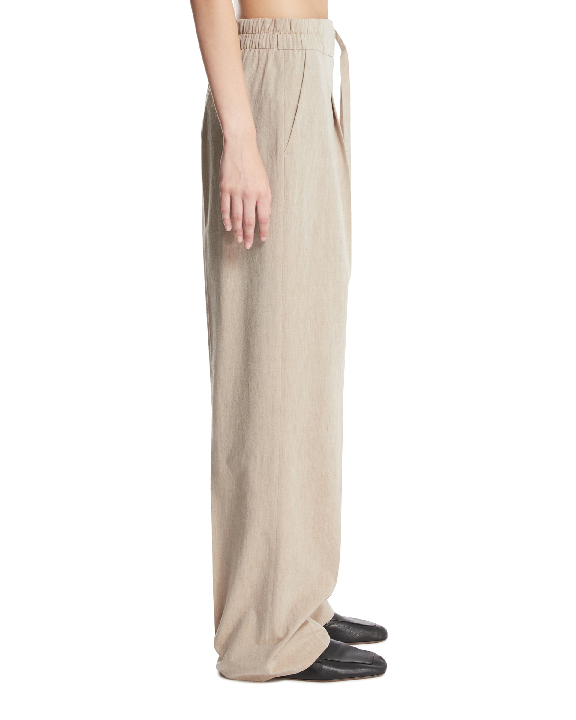 Beige Wool and Cotton Drawstring Pants - FEAR OF GOD