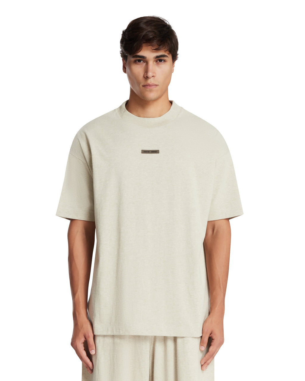 Gray Cotton Logo T-Shirt Fear of god – Гарантія оригінальності – боковий вид