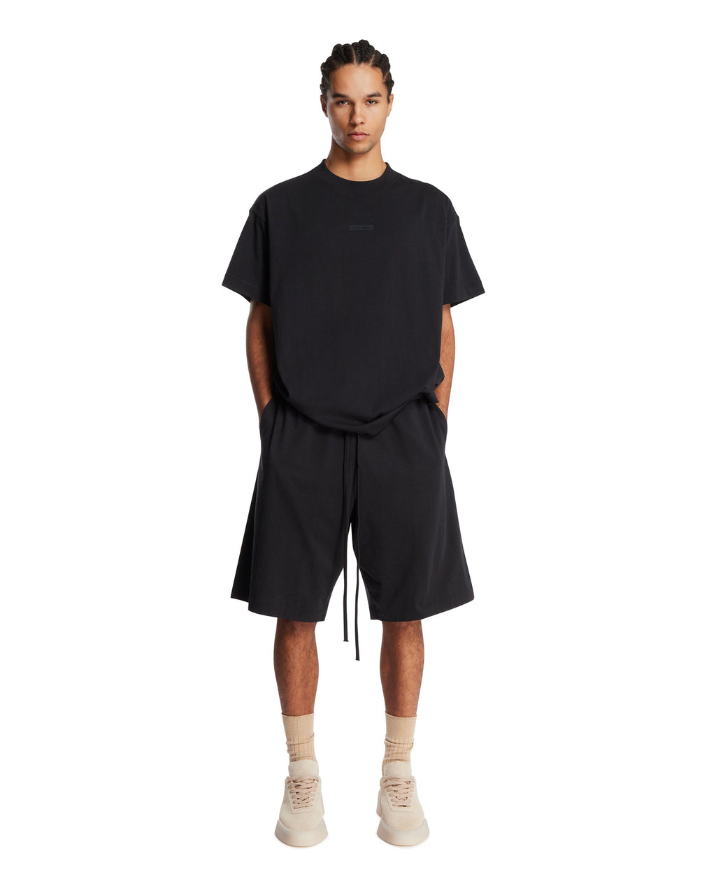 Black Relaxed Cotton Shorts Fear of god – Гарантія оригінальності – детальний вид