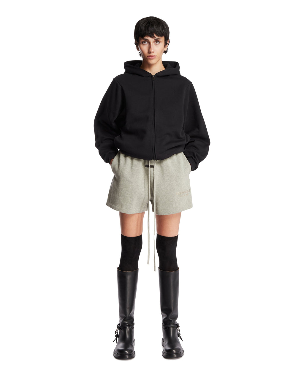 Оригінальна Gray Cotton Logo Shorts Fear of god – детальний вид