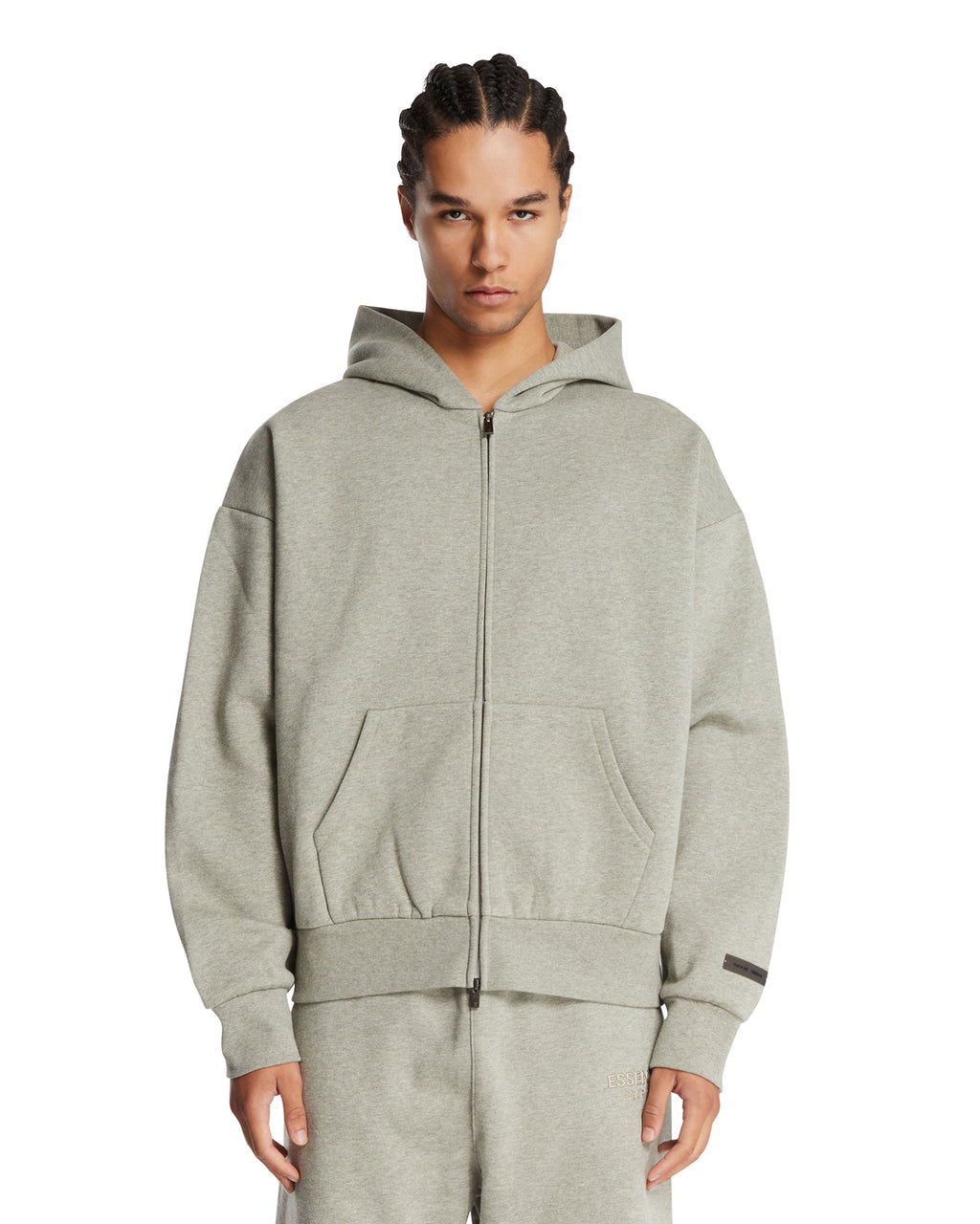 Classic Gray Zip Hoodie Fear of god – Гарантія оригінальності – боковий вид