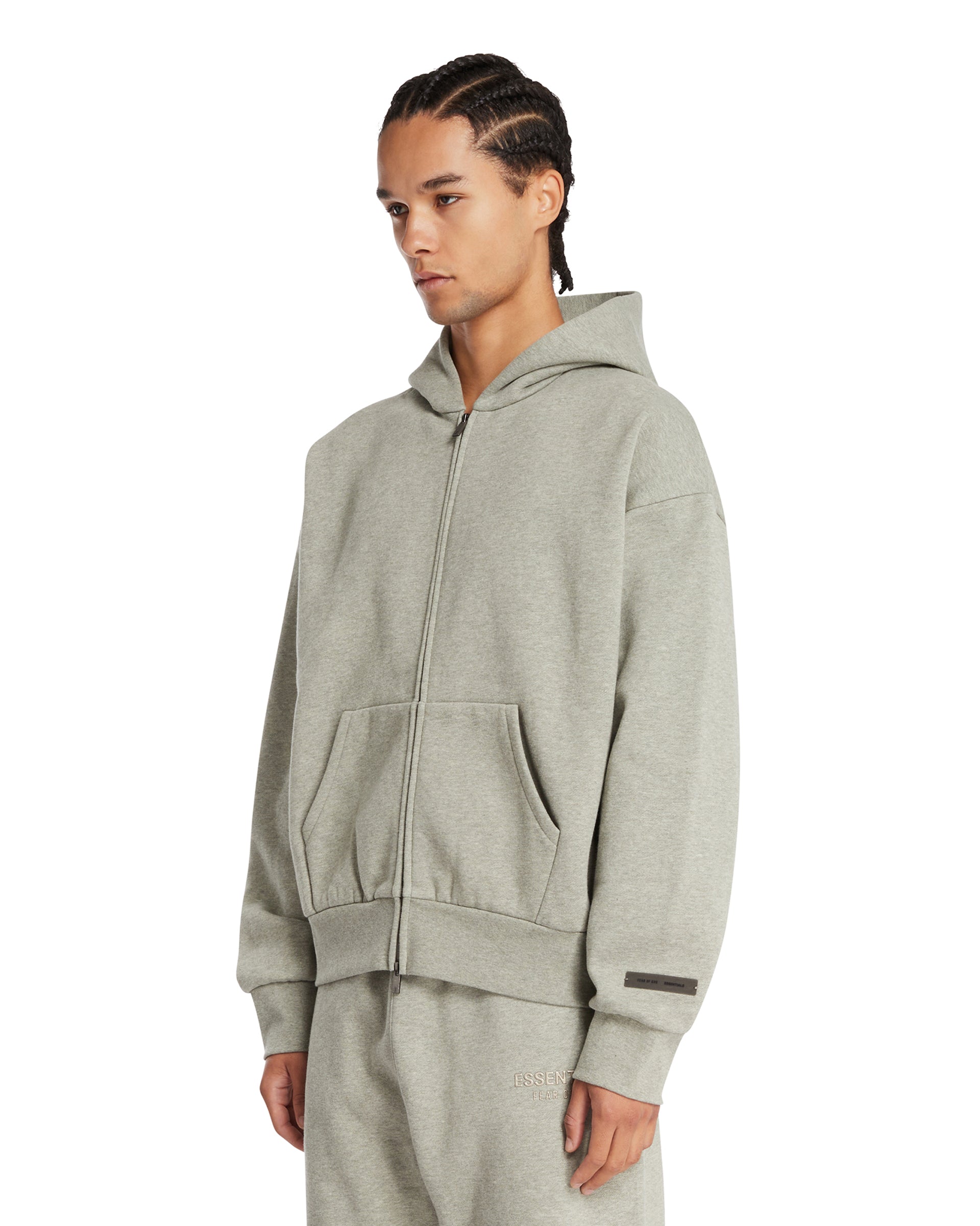 Classic Gray Zip Hoodie Fear of god – Гарантія оригінальності – вид ззаду - FEAR OF GOD