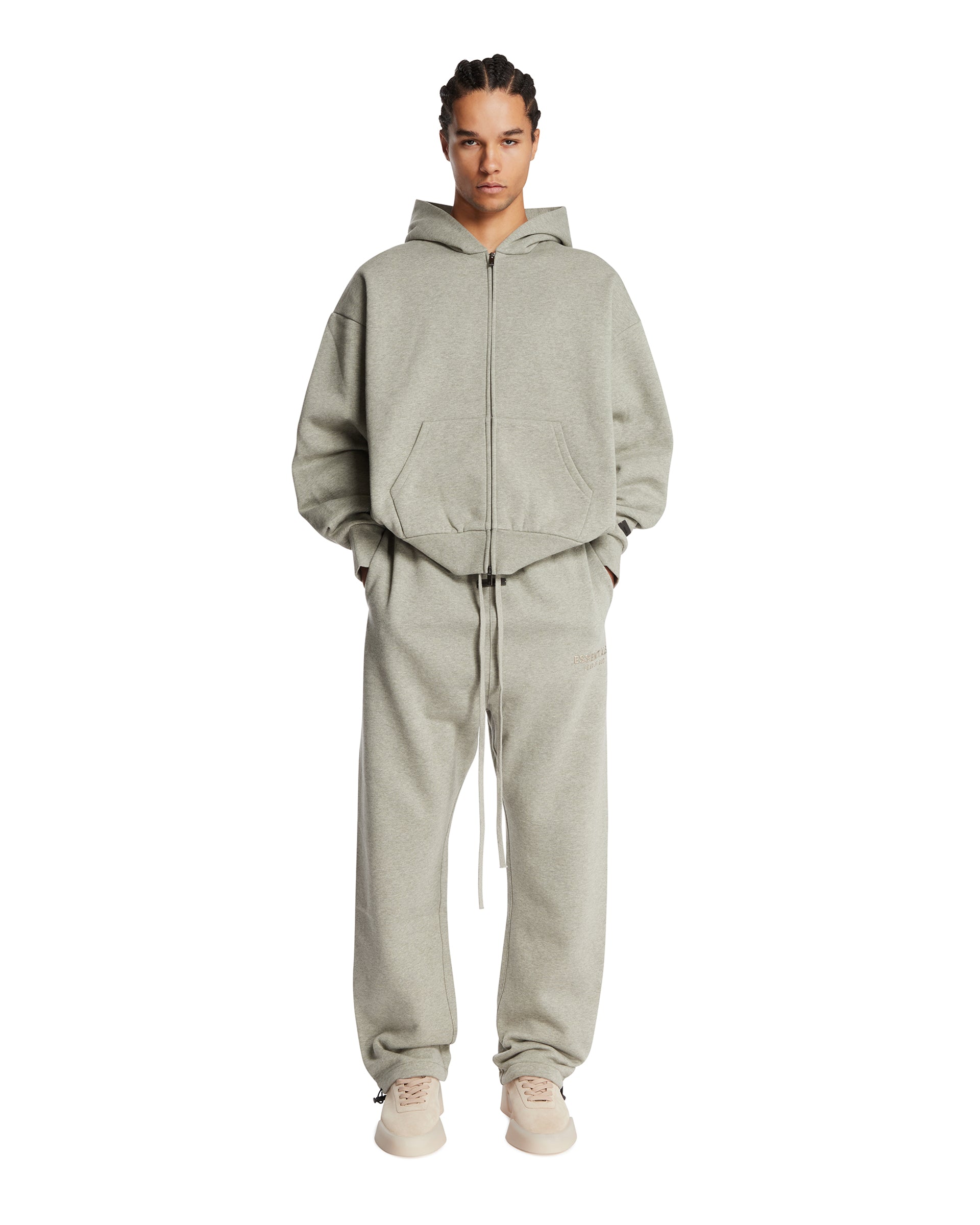 Classic Gray Zip Hoodie Fear of god – Гарантія оригінальності – детальний вид - FEAR OF GOD