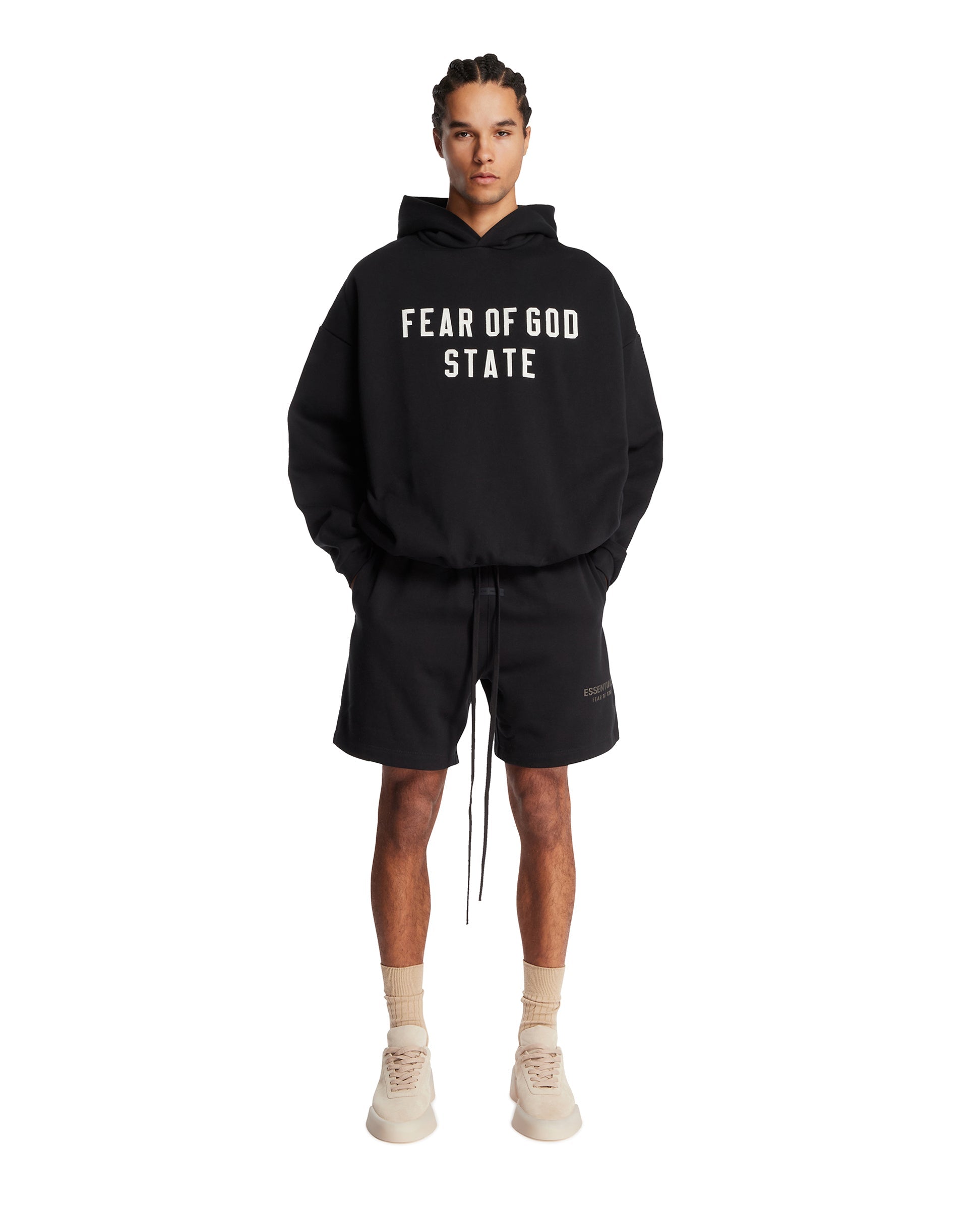 Black 90s Hoodie Fear of god – Гарантія оригінальності – детальний вид - FEAR OF GOD