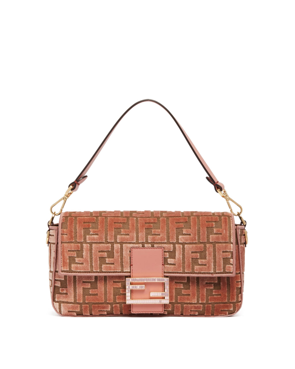 Pink Ff Jacquard Velvet Baguette Bag Fendi оригінал – Купити в Україні – боковий вид