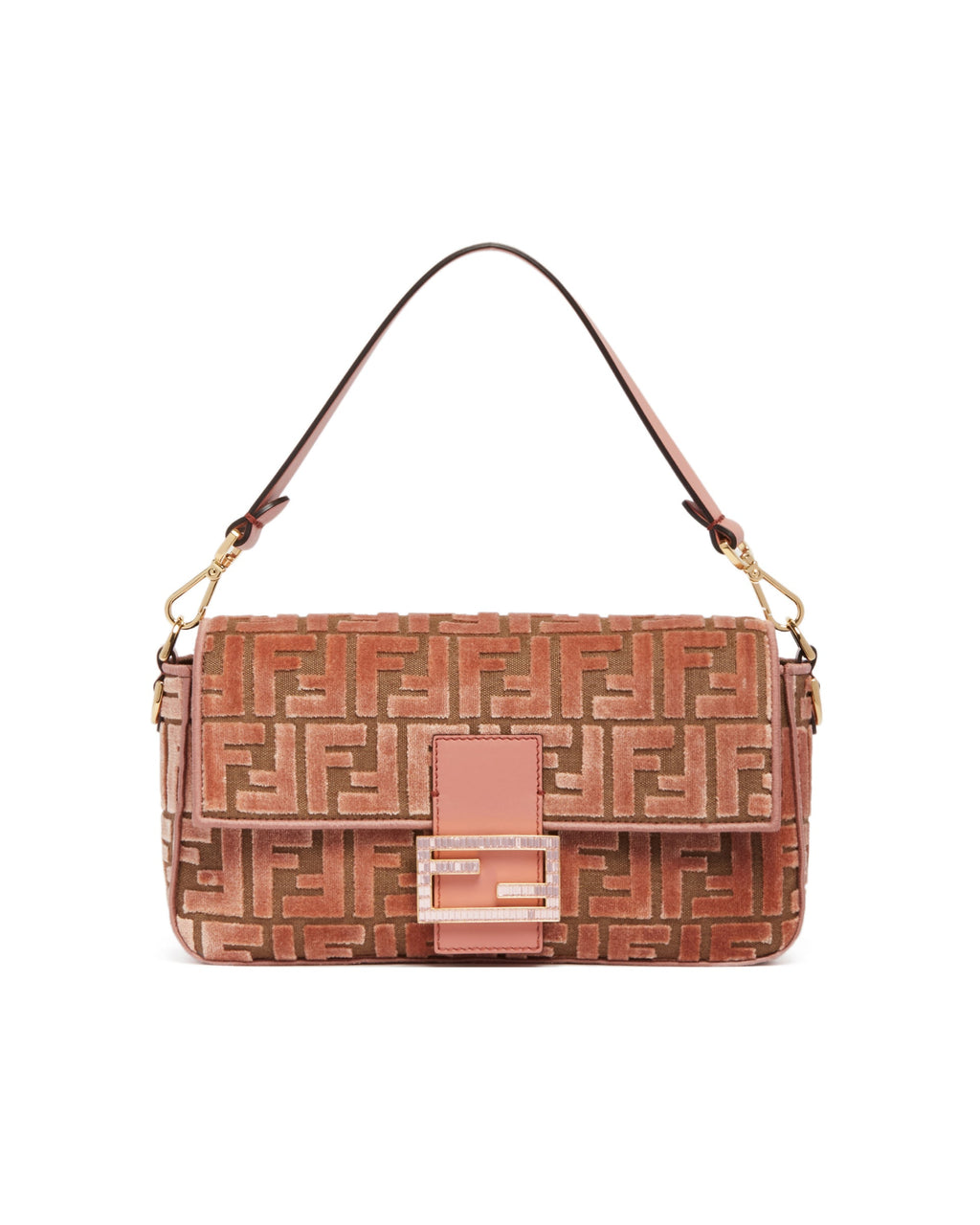 Pink Ff Jacquard Velvet Baguette Bag Fendi оригінал – Купити в Україні – вид ззаду