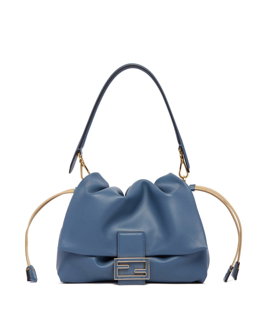 Blue Medium Mamma Baguette Bag Fendi – Гарантія оригінальності – боковий вид