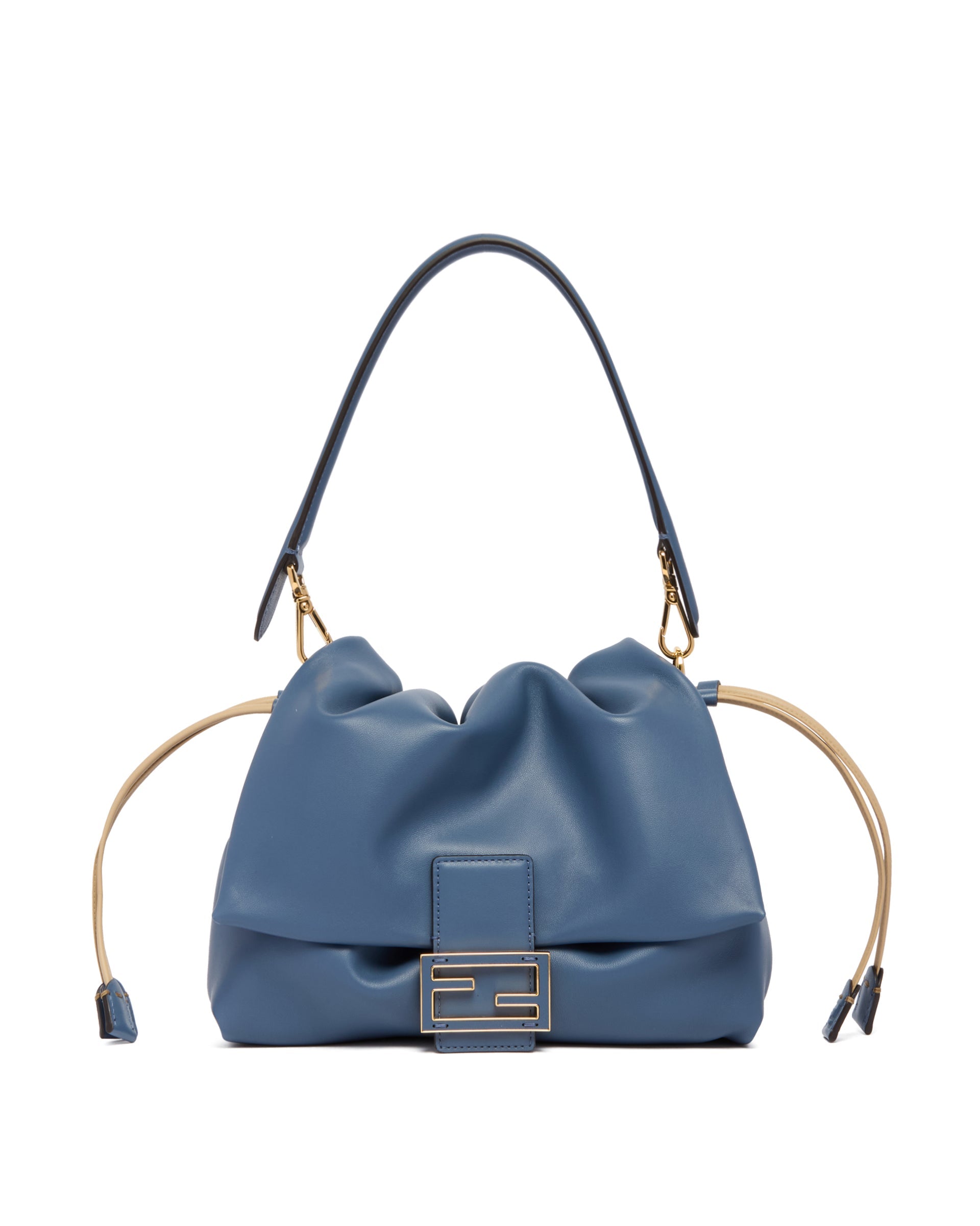 Blue Medium Mamma Baguette Bag Fendi – Гарантія оригінальності – боковий вид