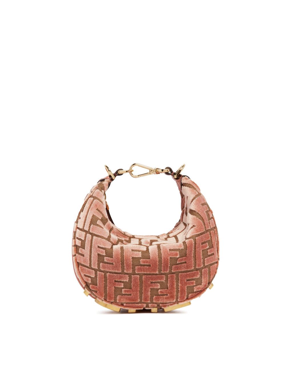 Pink Ff Jacquard Velvet Fendigraphy Mini Bag Fendi – Гарантія оригінальності – боковий вид