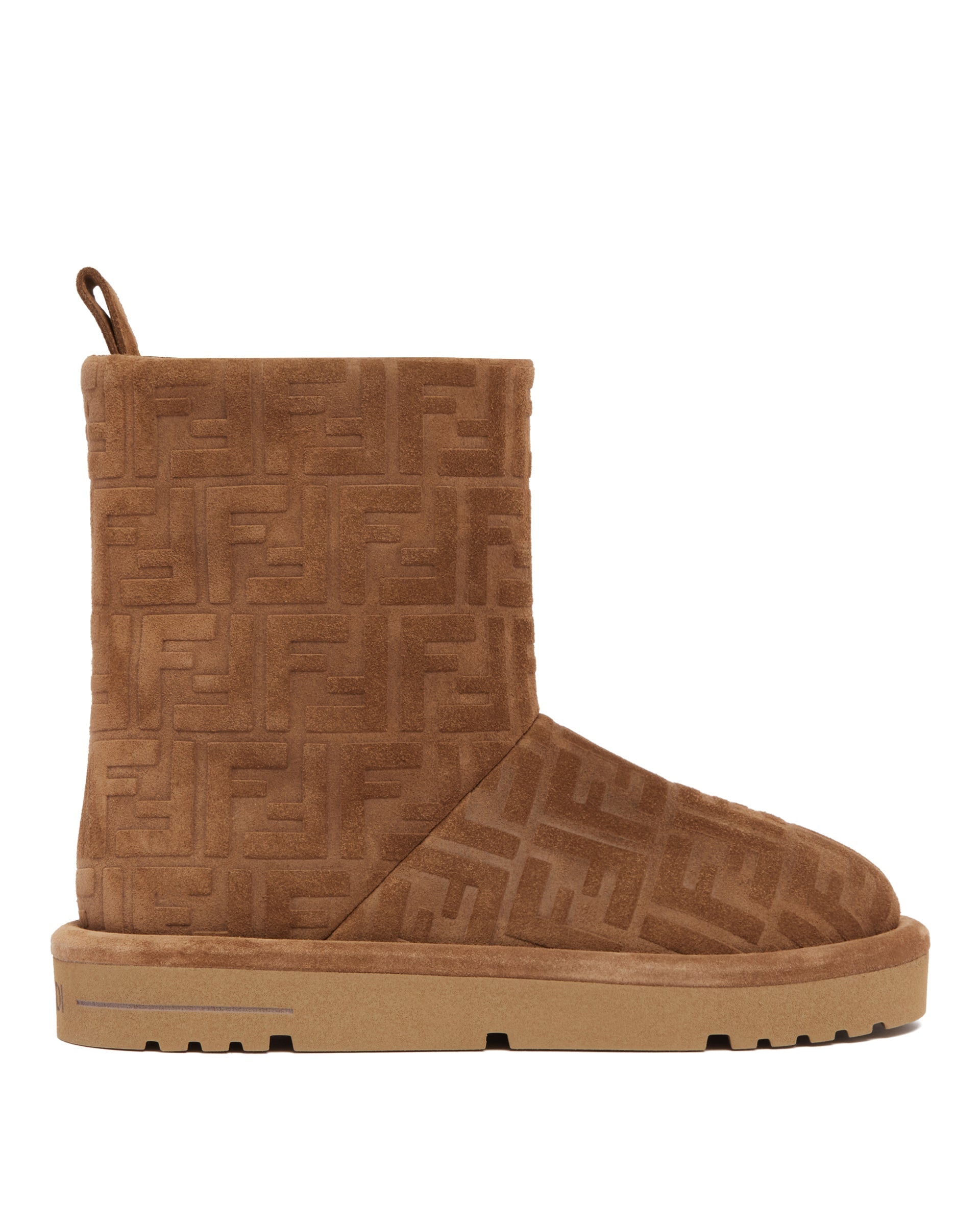Brown Apres Chic Ff Suede Ankle Boots Fendi – Гарантія оригінальності – боковий вид