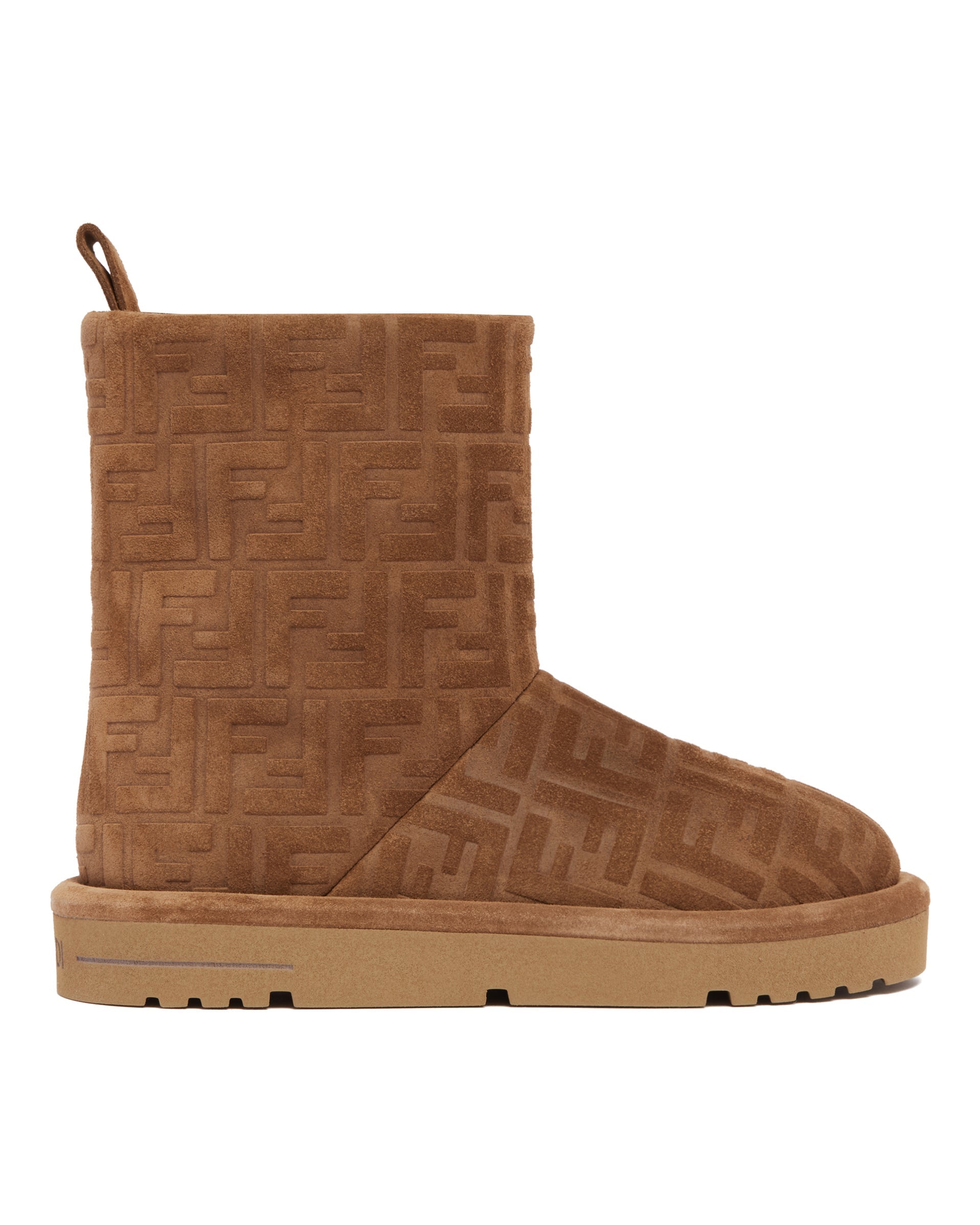 Brown Apres Chic Ff Suede Ankle Boots Fendi – Гарантія оригінальності – вид ззаду