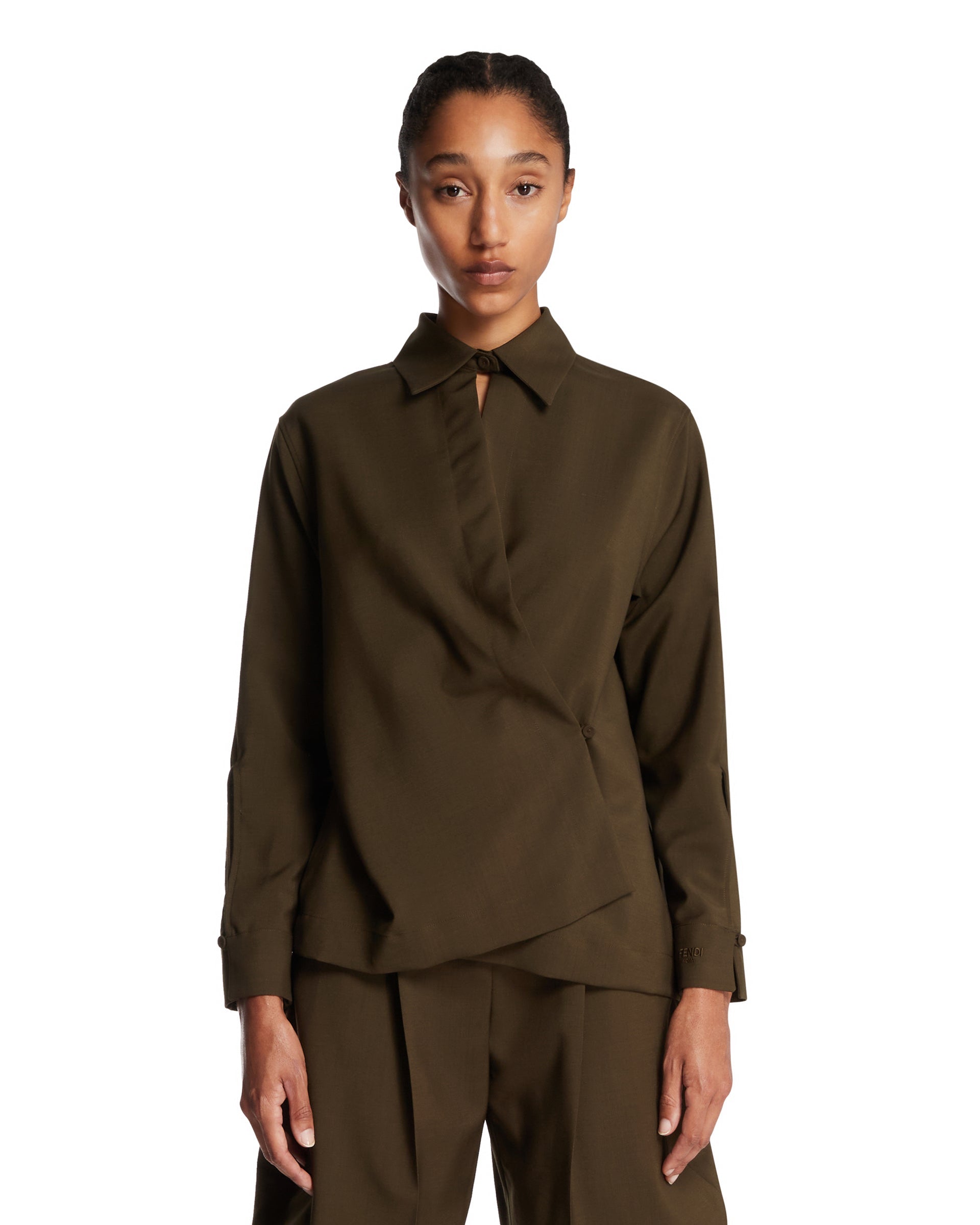 Оригінальна Green Crossover Shirt Fendi – боковий вид