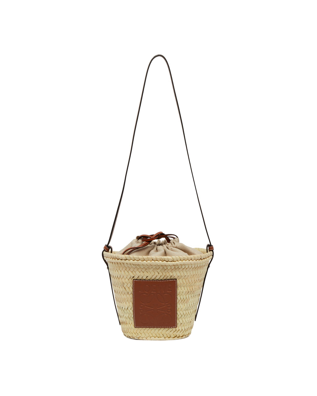 Оригінальна Beige Handwoven Bucket Bag Loewe – вид ззаду