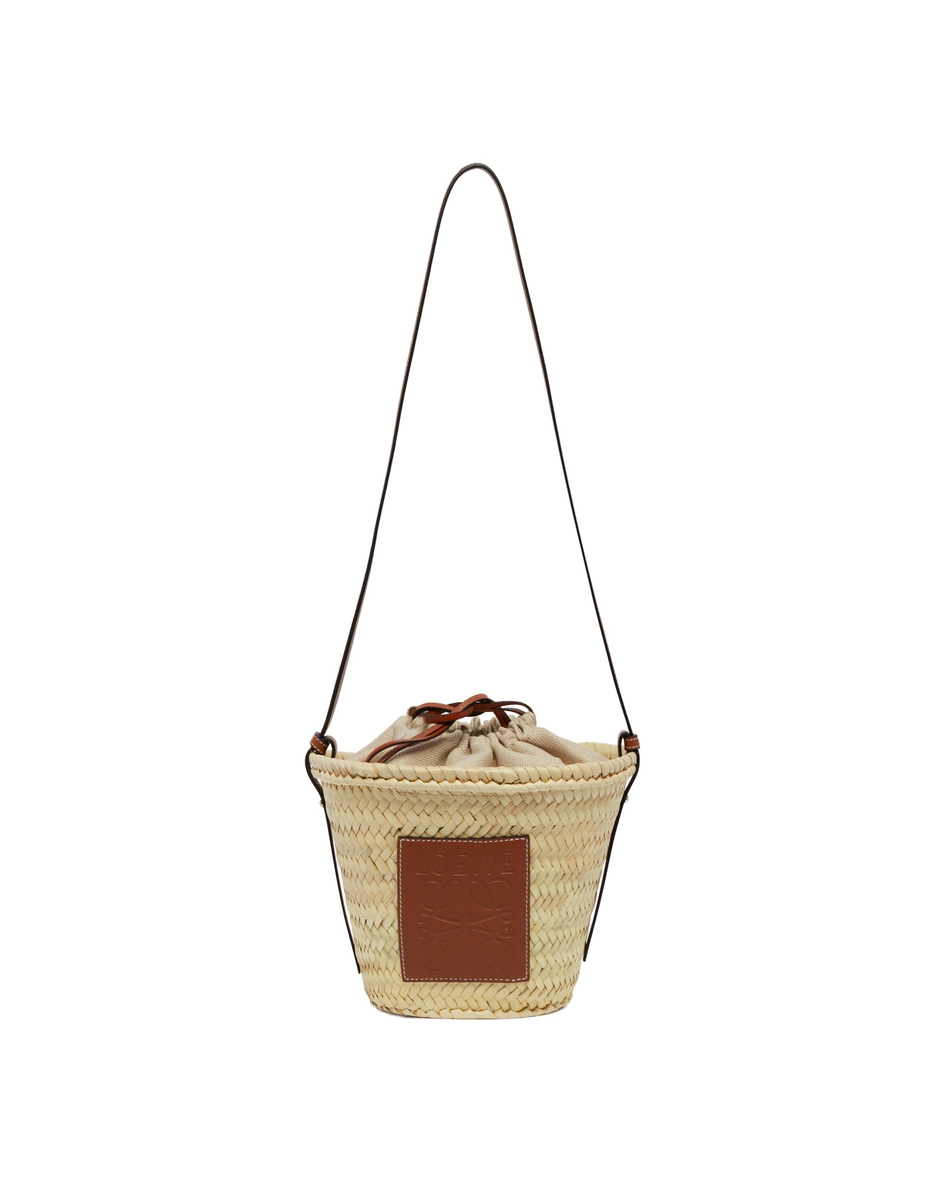 Оригінальна Beige Handwoven Bucket Bag Loewe – боковий вид