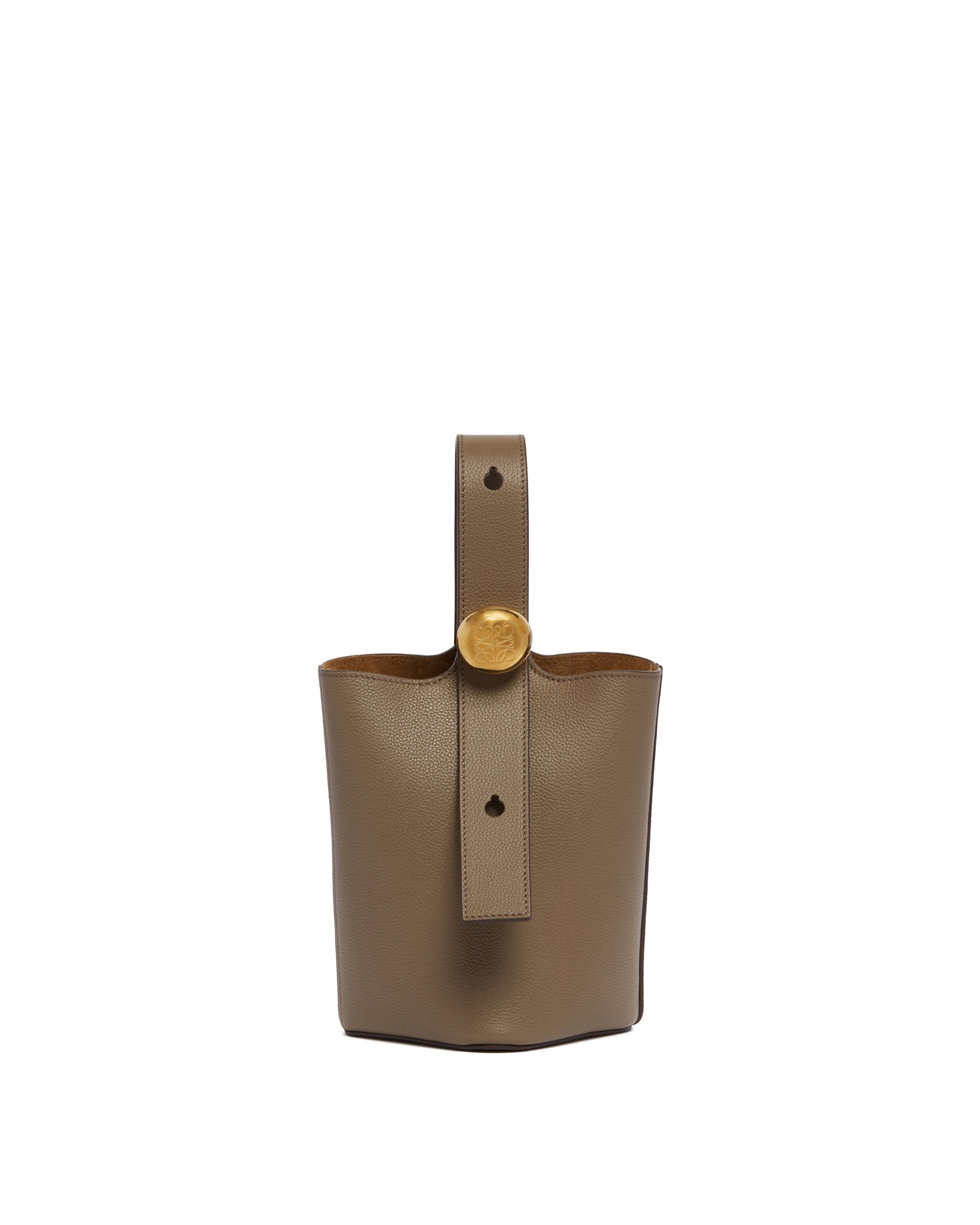 Beige Mini Pebble Bucket Bag Loewe оригінал – Купити в Україні – боковий вид