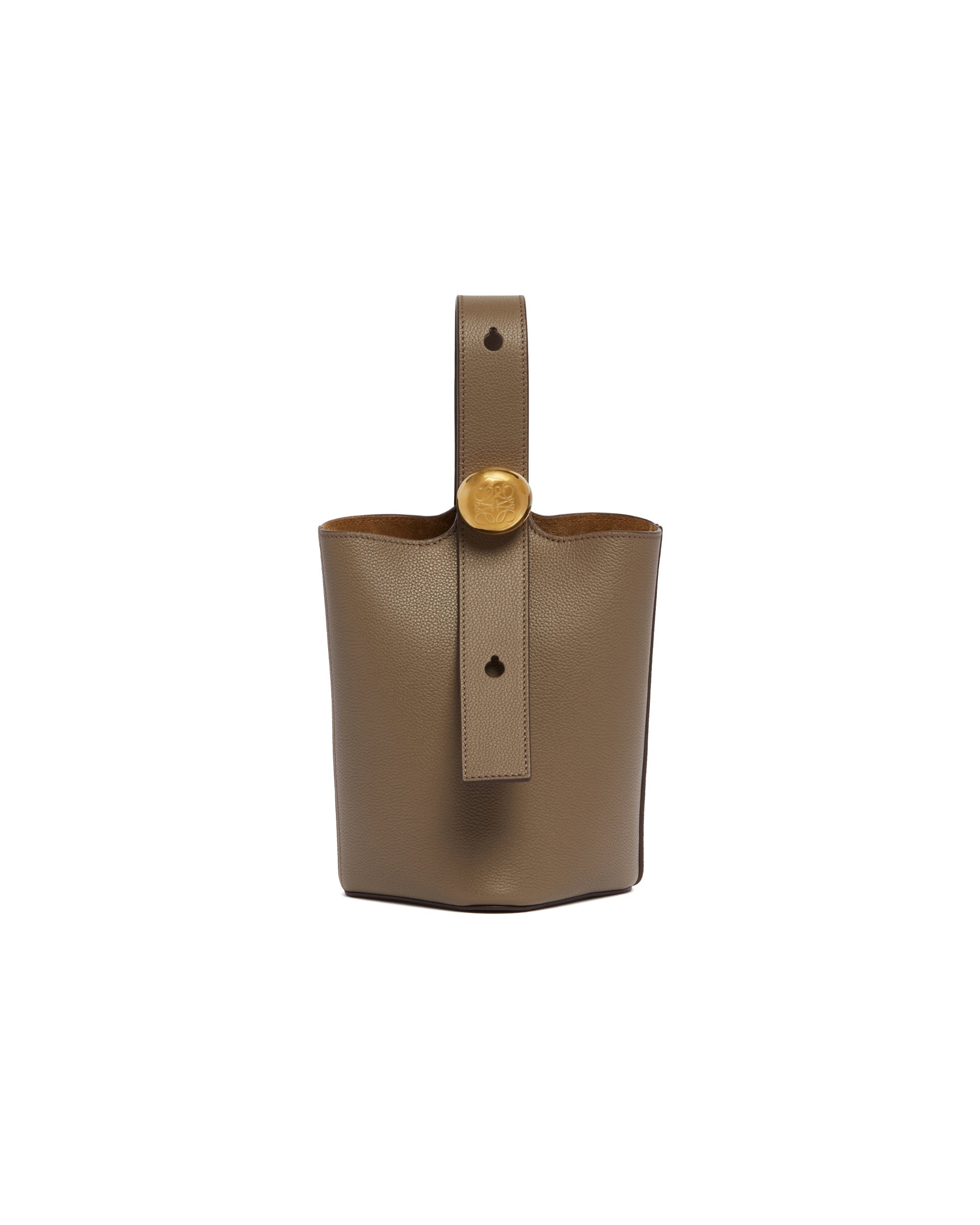 Beige Mini Pebble Bucket Bag Loewe оригінал – Купити в Україні – вид ззаду
