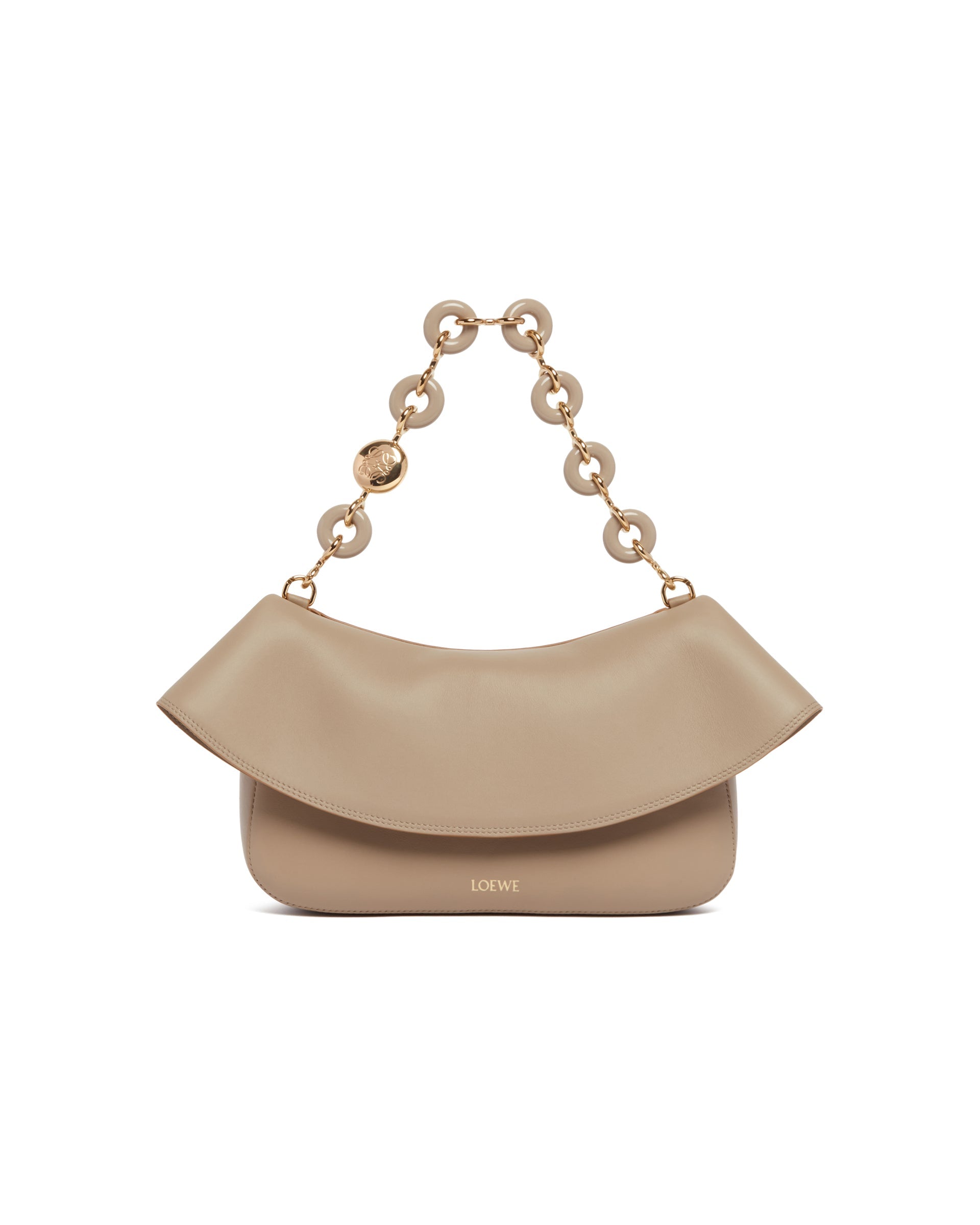 Beige Medium Ola Leather Bag Loewe оригінал – Купити в Україні – вид ззаду