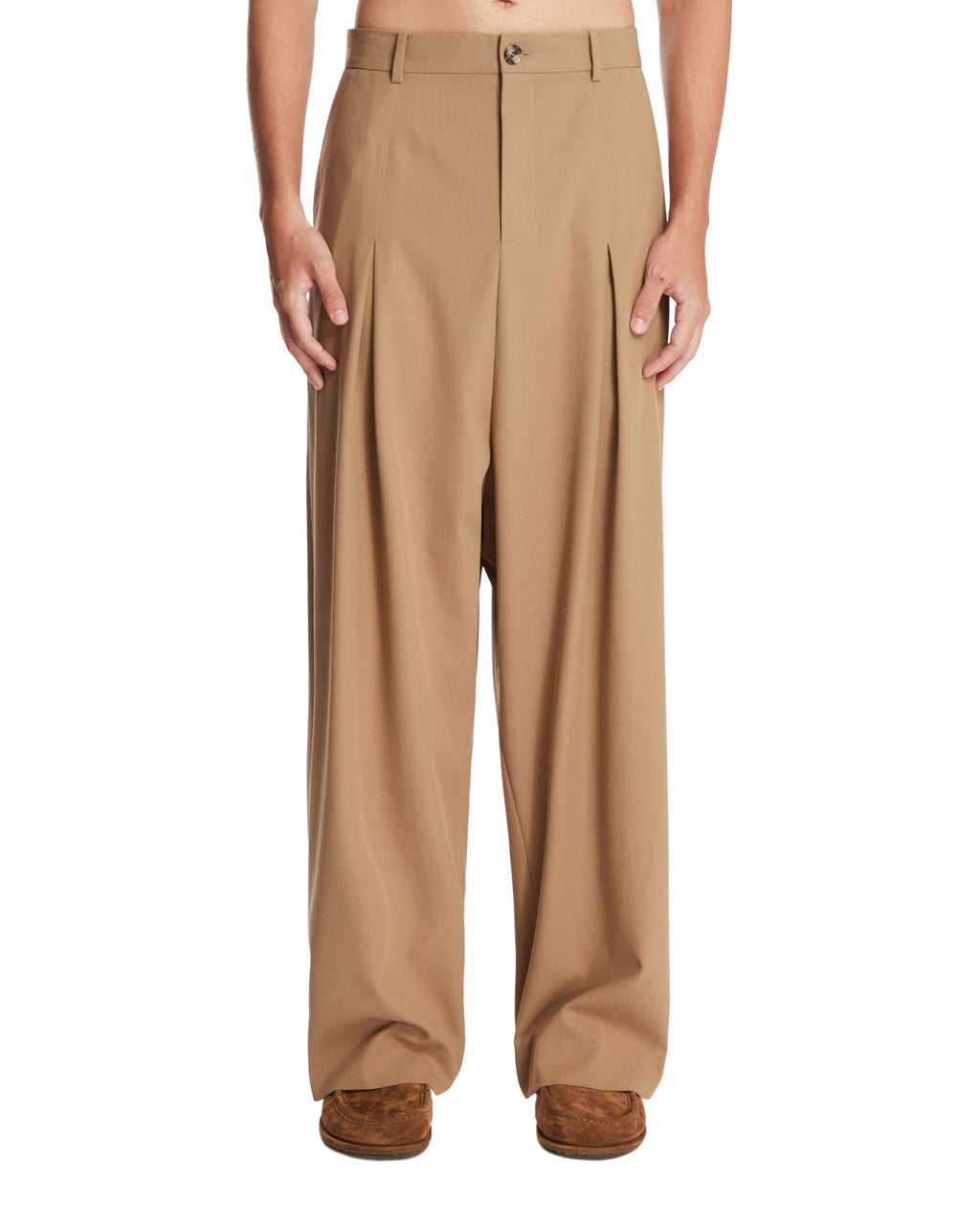 Beige Cotton Wide-Leg Pants Loewe – Гарантія оригінальності – боковий вид