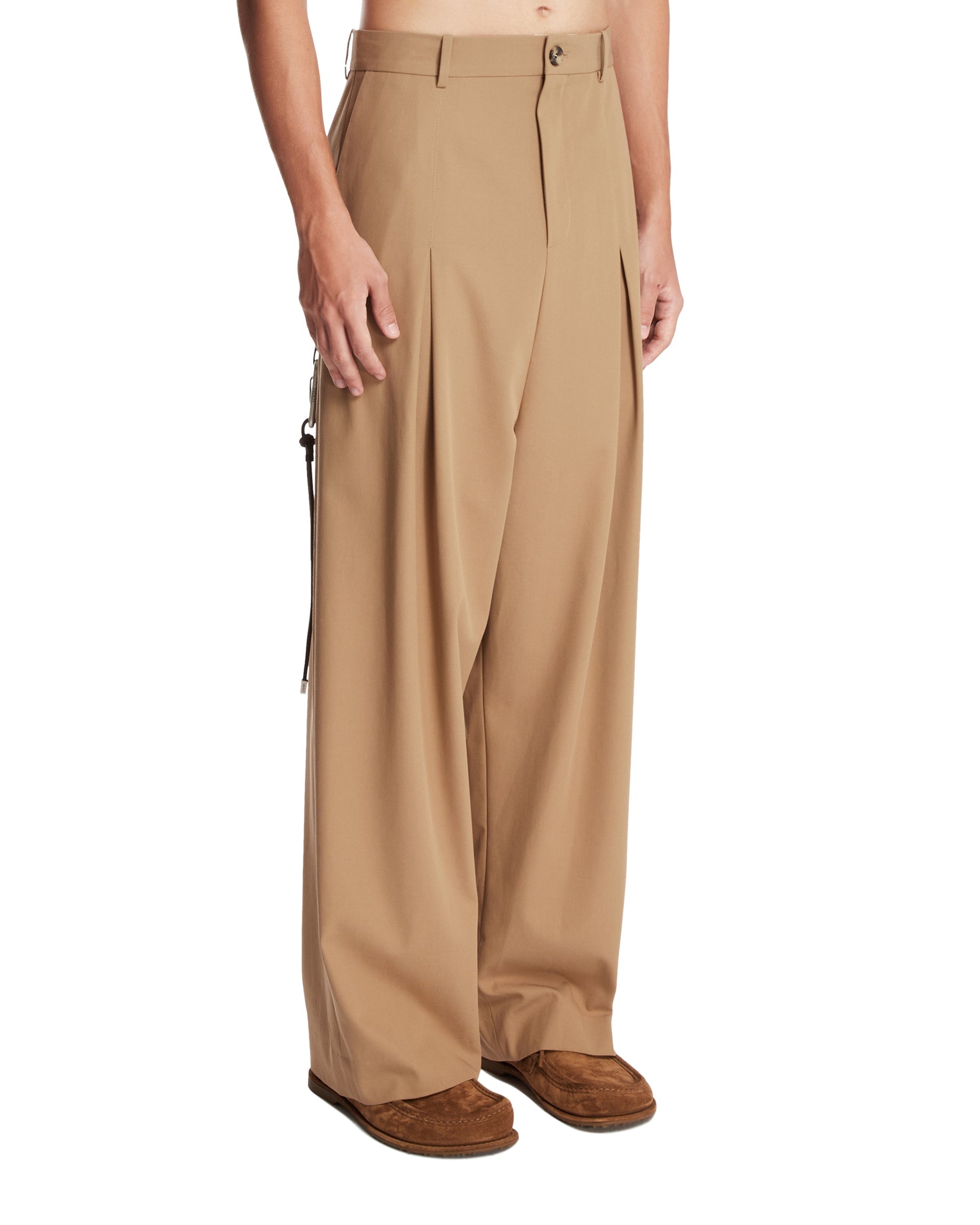 Beige Cotton Wide-Leg Pants Loewe – Гарантія оригінальності – вид ззаду