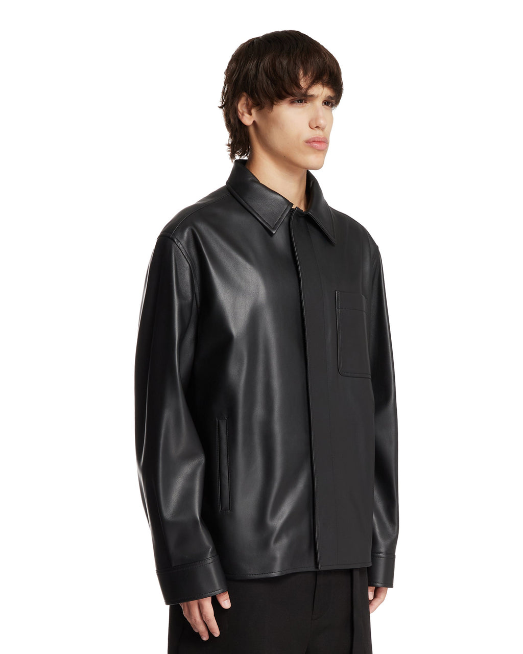 Black Leather Overshirt Loewe – Гарантія оригінальності – вид ззаду