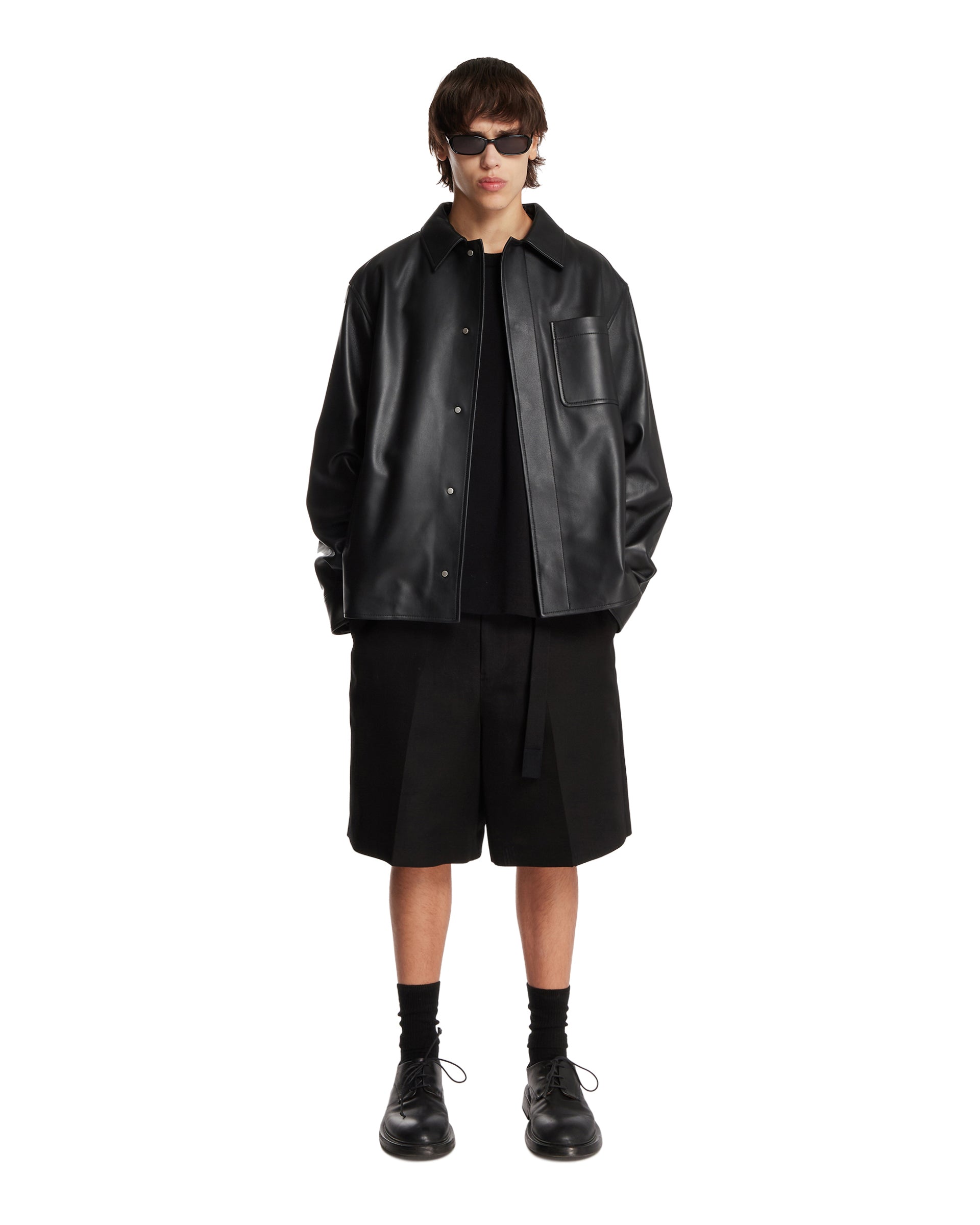 Black Leather Overshirt Loewe – Гарантія оригінальності – детальний вид