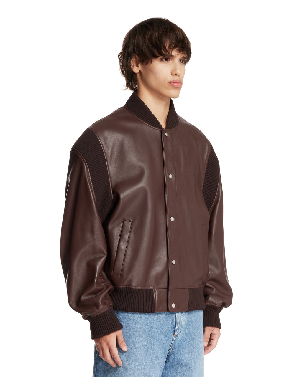 Brown Leather Bomber Jacket Loewe – Гарантія оригінальності – вид ззаду