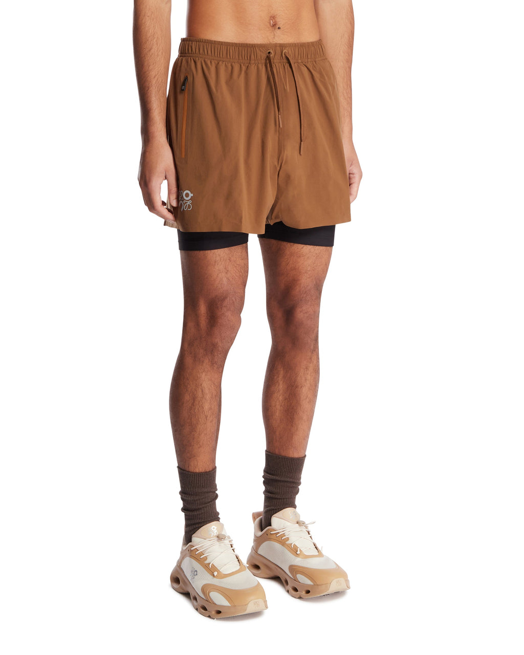 Оригінальна X On Brown Running Shorts Loewe – вид ззаду