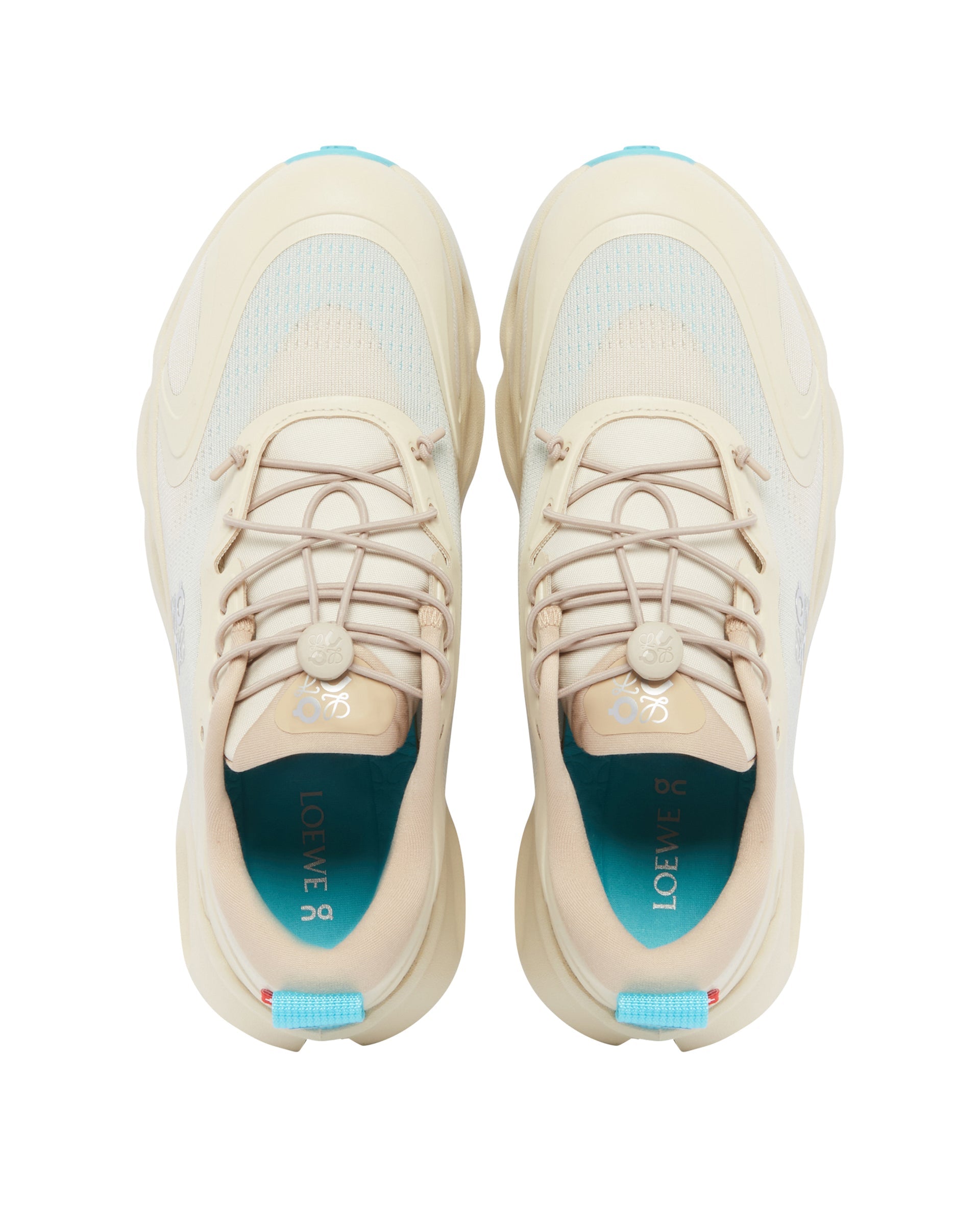X On Beige And Light Blue Cloudsolo Sneakers Loewe – Гарантія оригінальності – детальний вид