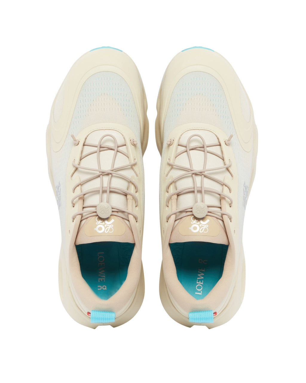X On Beige And Light Blue Cloudsolo Sneakers Loewe – Гарантія оригінальності – детальний вид