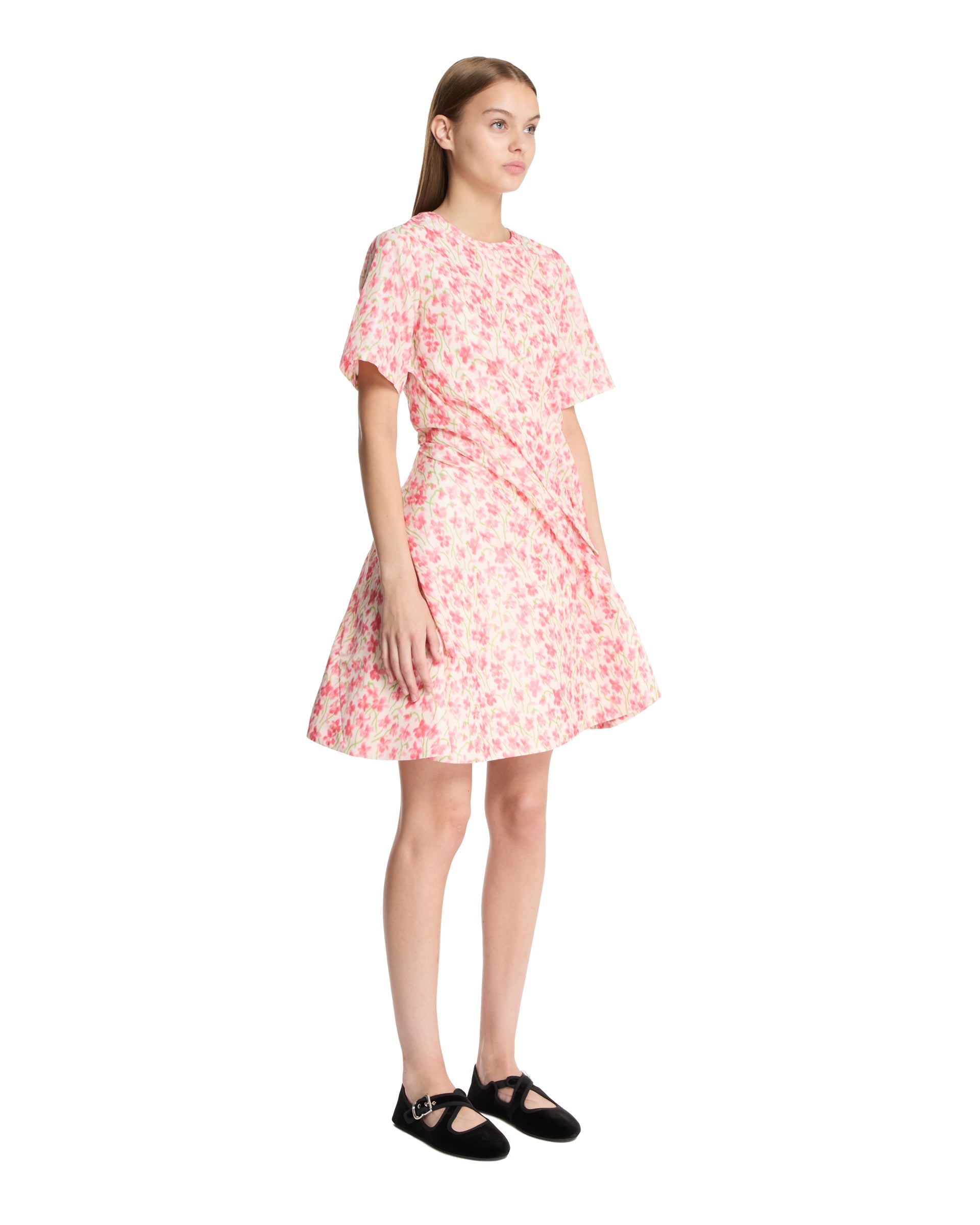 Floral Silk-Blend Taffeta Dress Loewe оригінал – Купити в Україні – вид ззаду