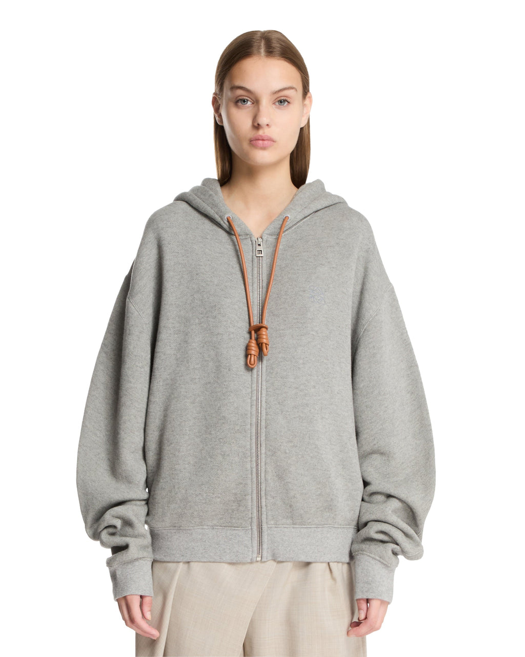 Gray Hoodie With Zipper Loewe – Гарантія оригінальності – боковий вид